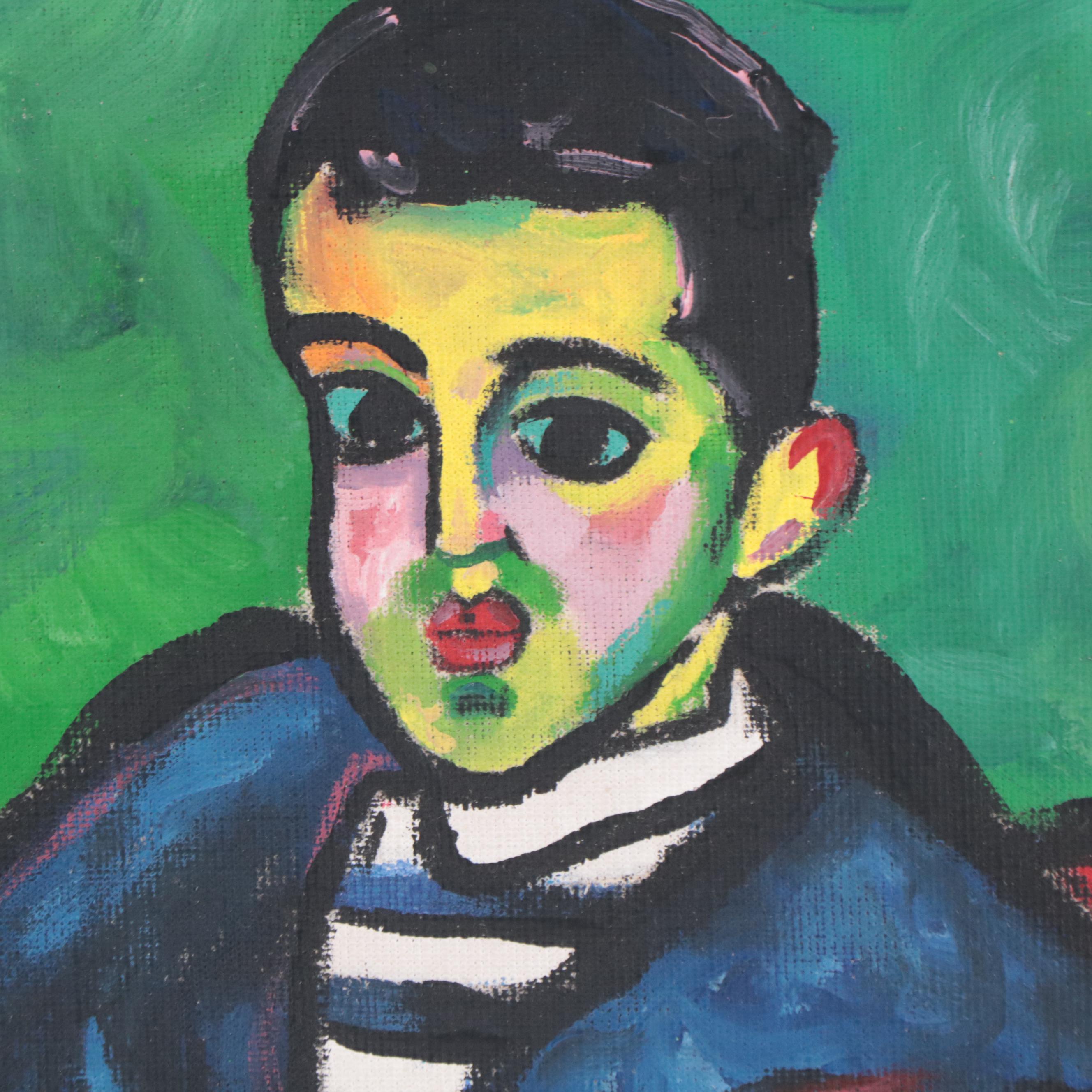 Acrylic Painting After Alexej Georgewitsch von Jawlensky "Nikita," 1995