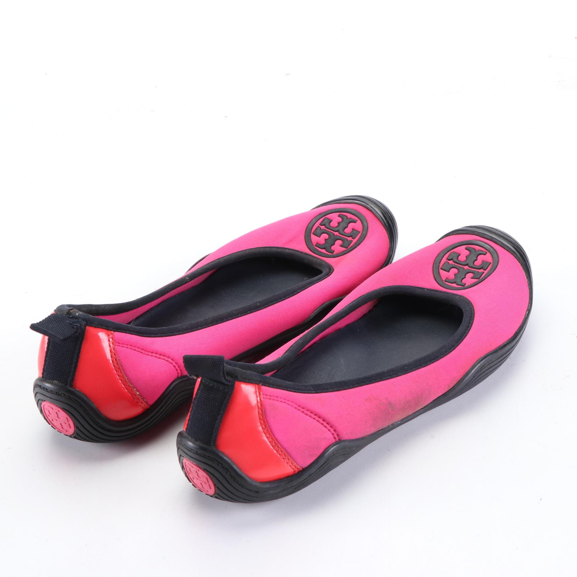 Tory Burch Colorblock Ballet Flats in Nylon and Patent Leather