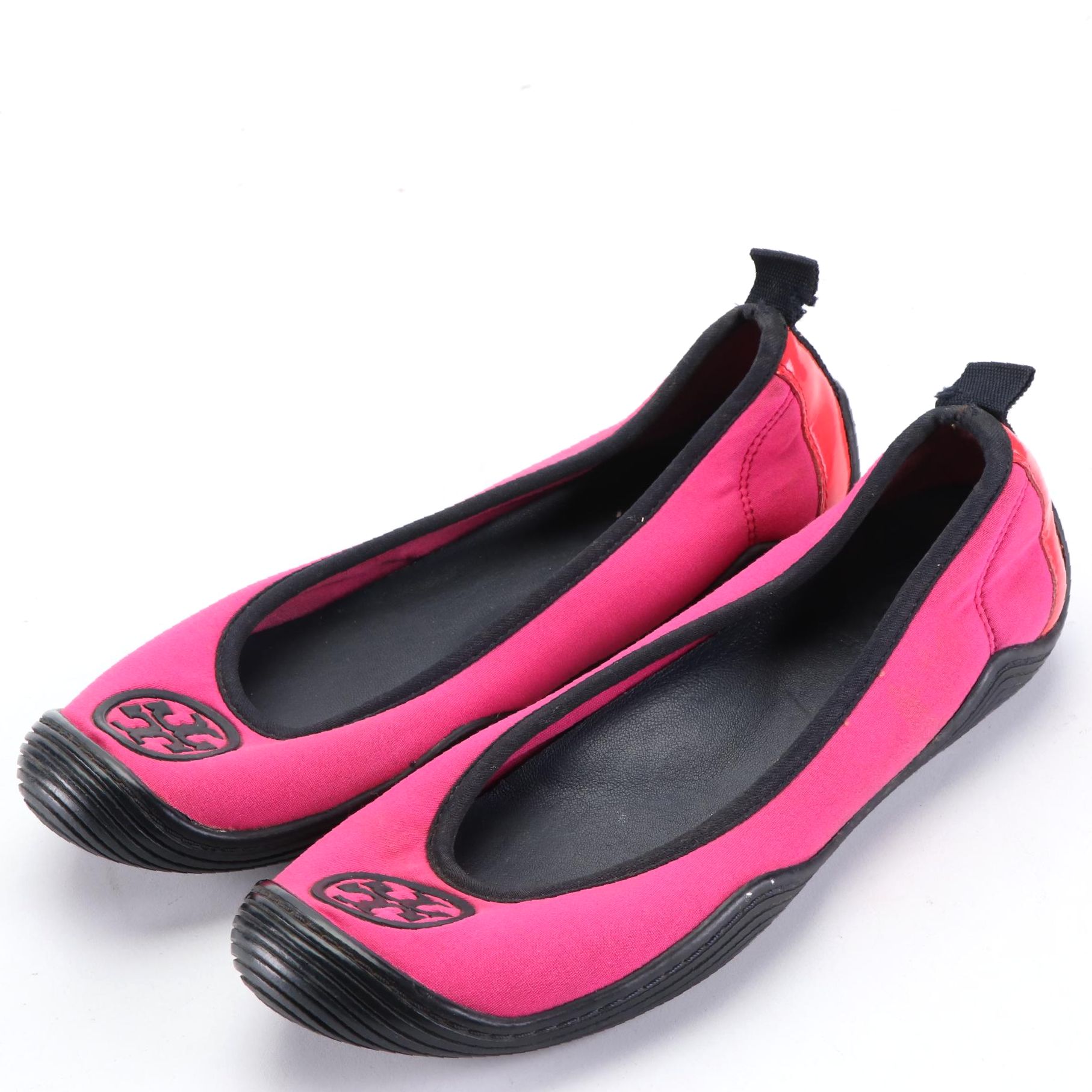 Tory Burch Colorblock Ballet Flats in Nylon and Patent Leather