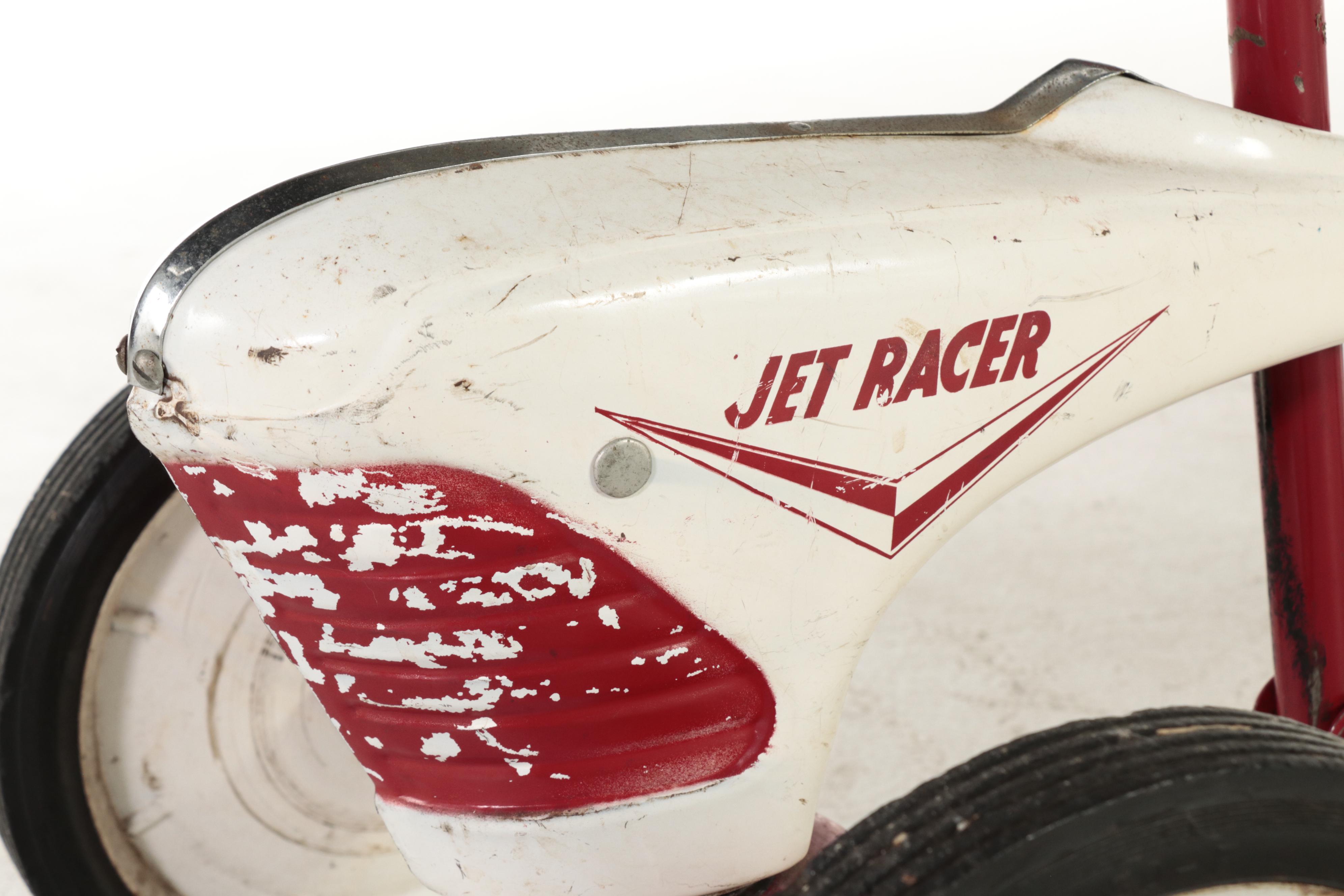Jet Racer Ride-On Toy with Two Red Plastic Sleds, Mid to Late 20th Century