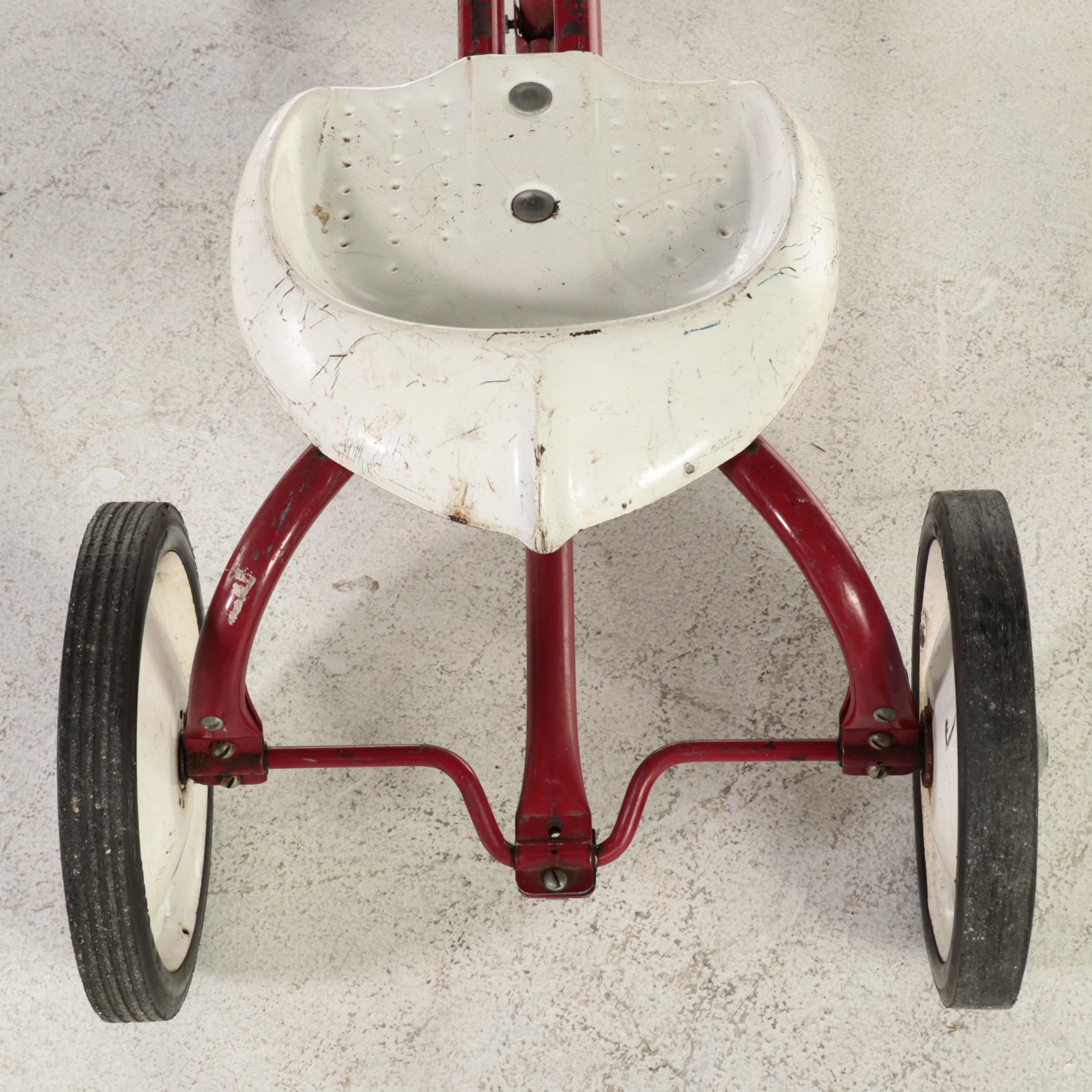 Jet Racer Ride-On Toy with Two Red Plastic Sleds, Mid to Late 20th Century