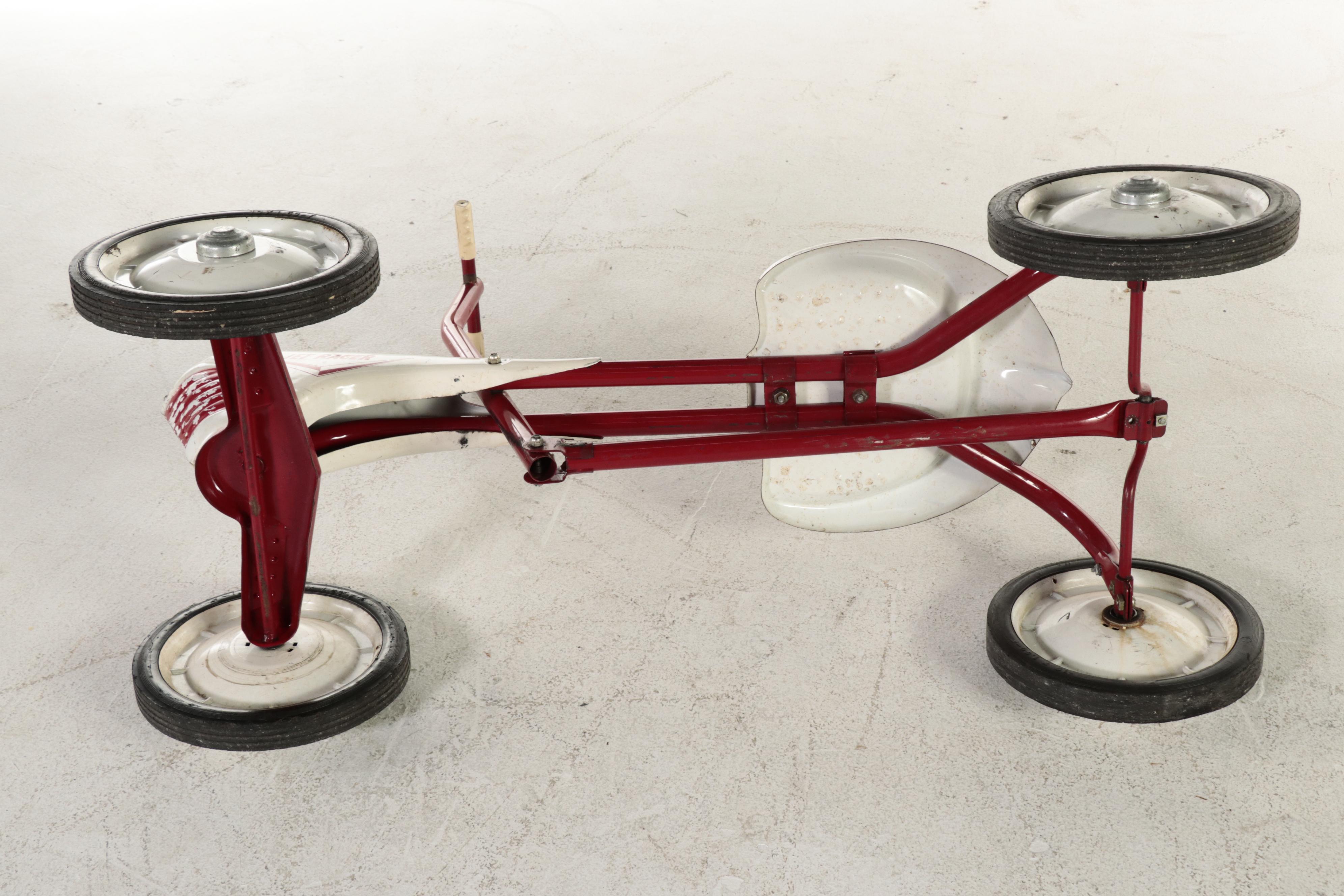 Jet Racer Ride-On Toy with Two Red Plastic Sleds, Mid to Late 20th Century