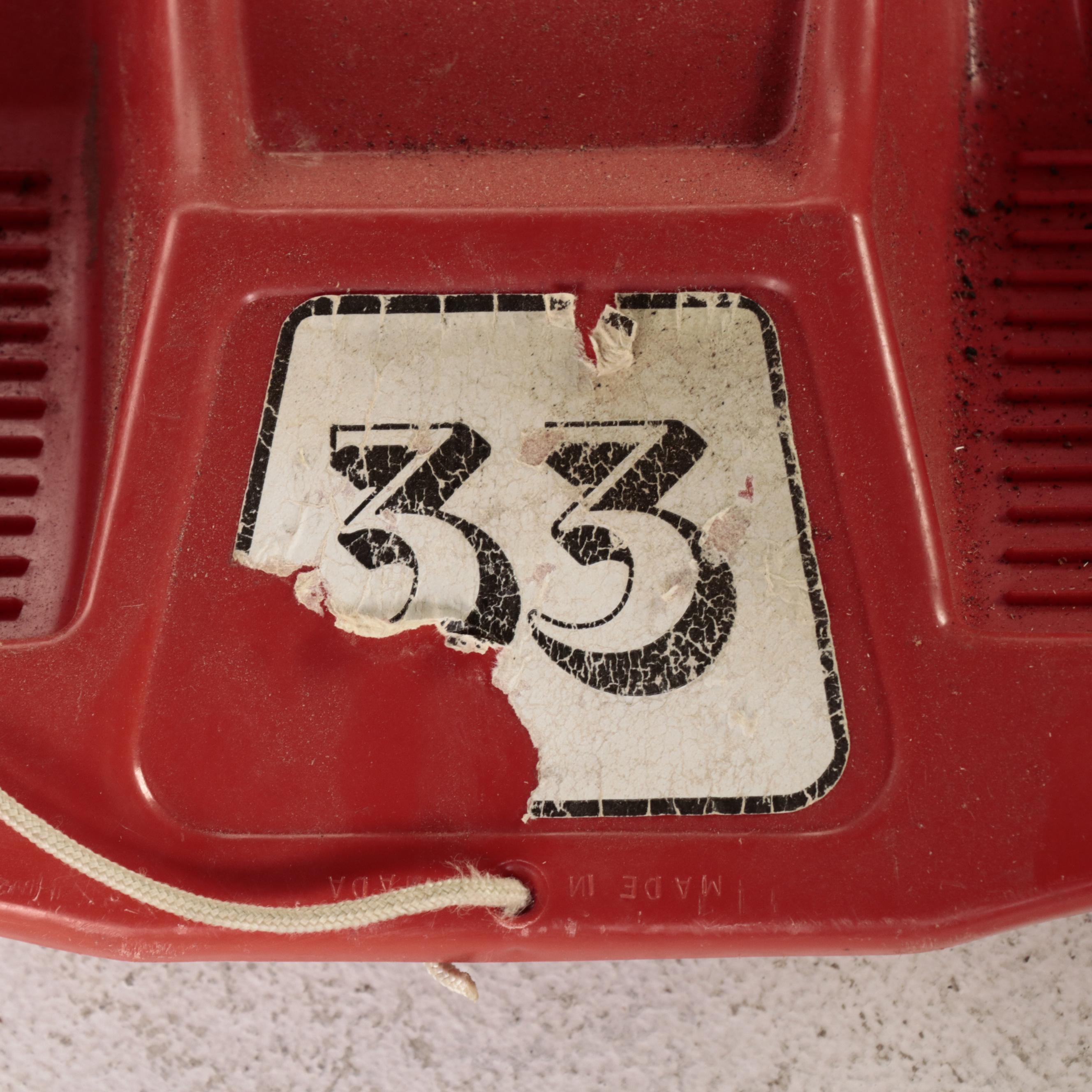 Jet Racer Ride-On Toy with Two Red Plastic Sleds, Mid to Late 20th Century