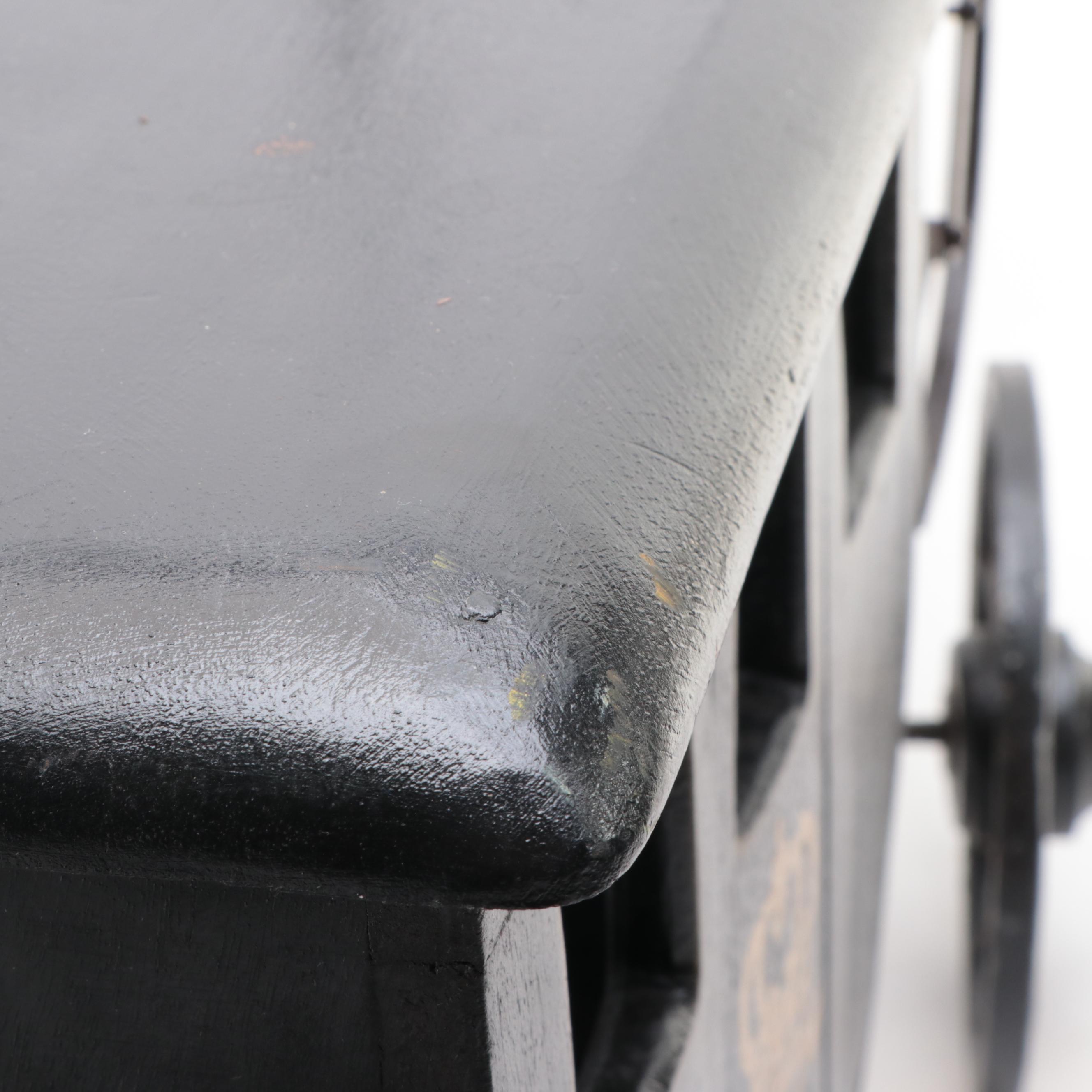 Wood and Metal English Royal Coach Model with Toy Horse Harness