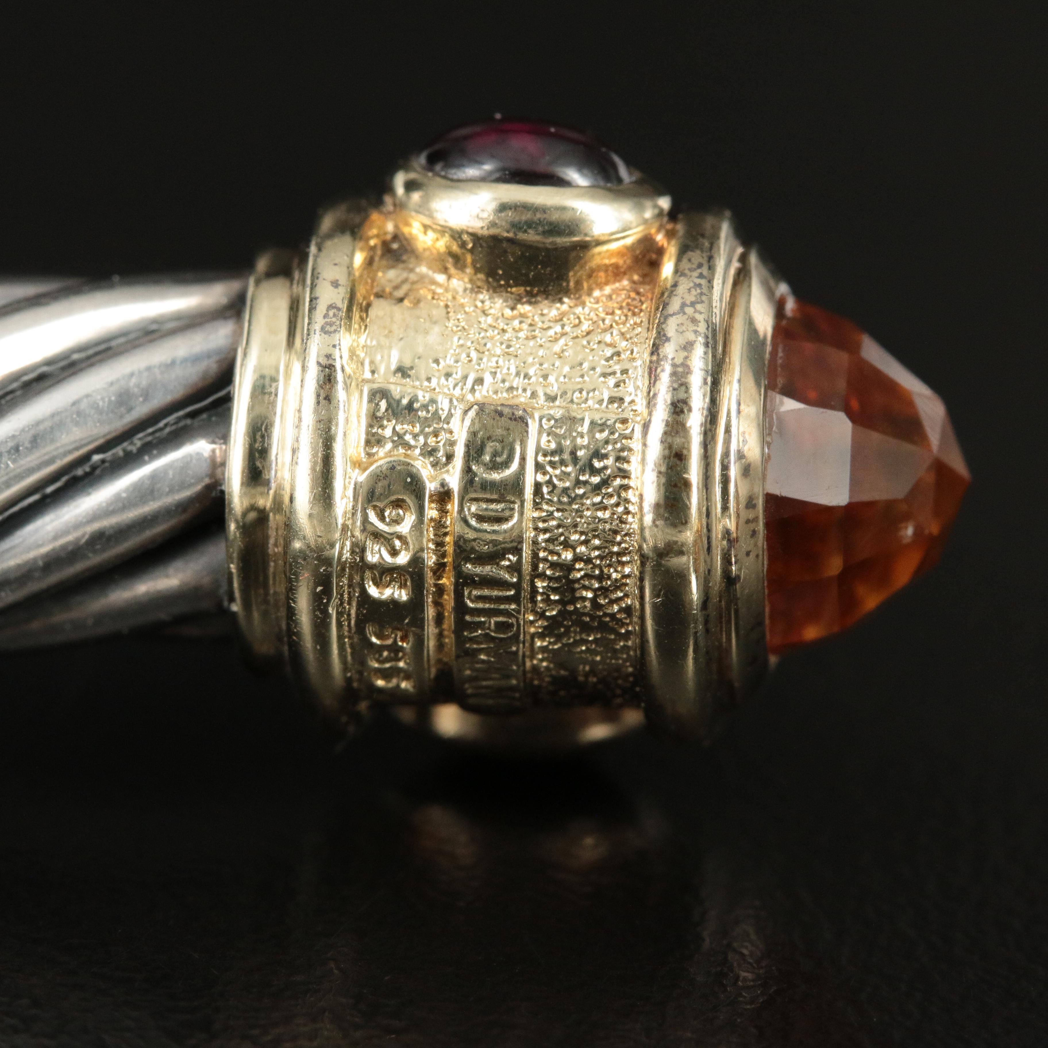 David Yurman "Renaissance" Sterling and 14K Gemstone Bracelet