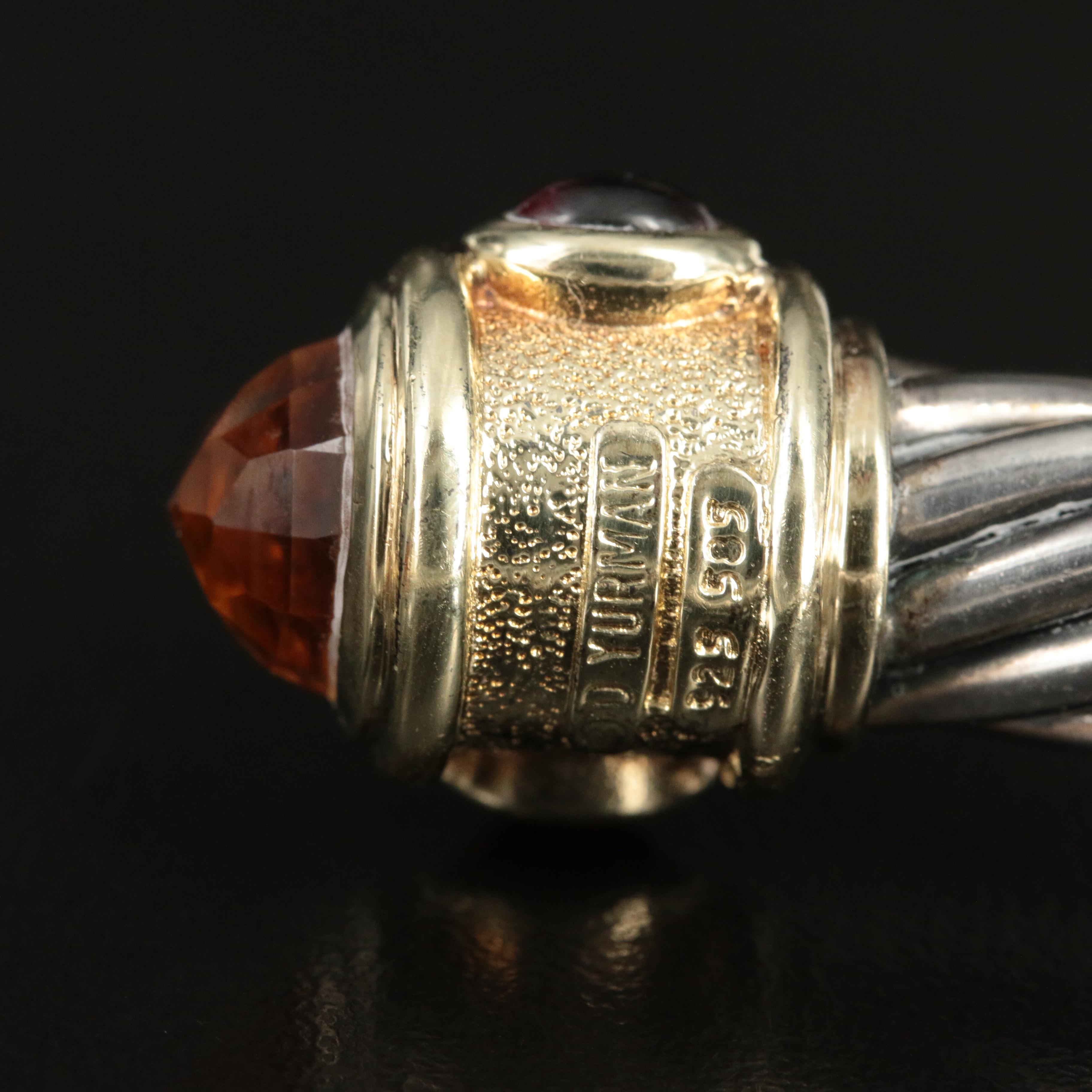 David Yurman "Renaissance" Sterling and 14K Gemstone Bracelet