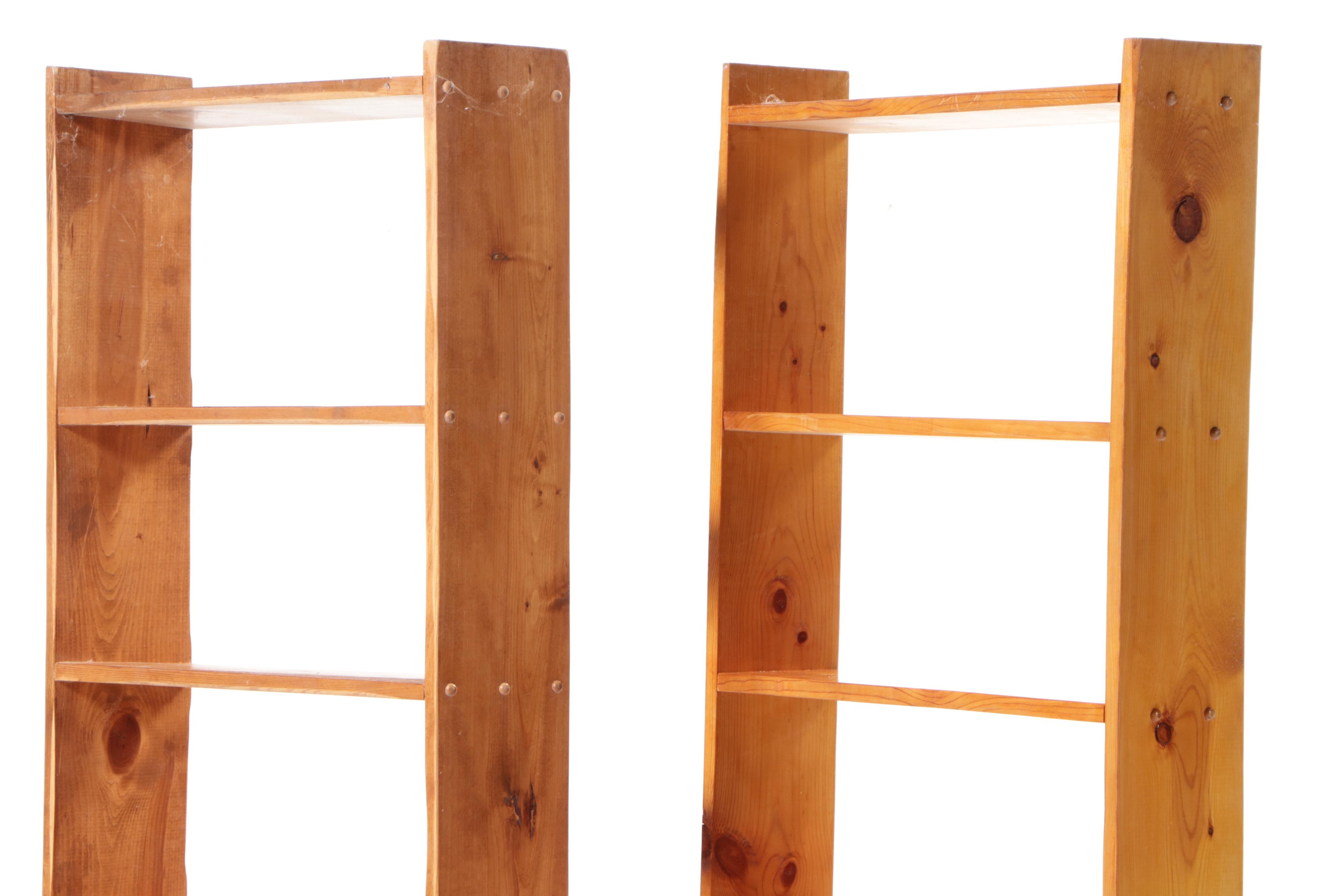 Danish Modern Style Knotty Pine Open Back Shelves EBTH