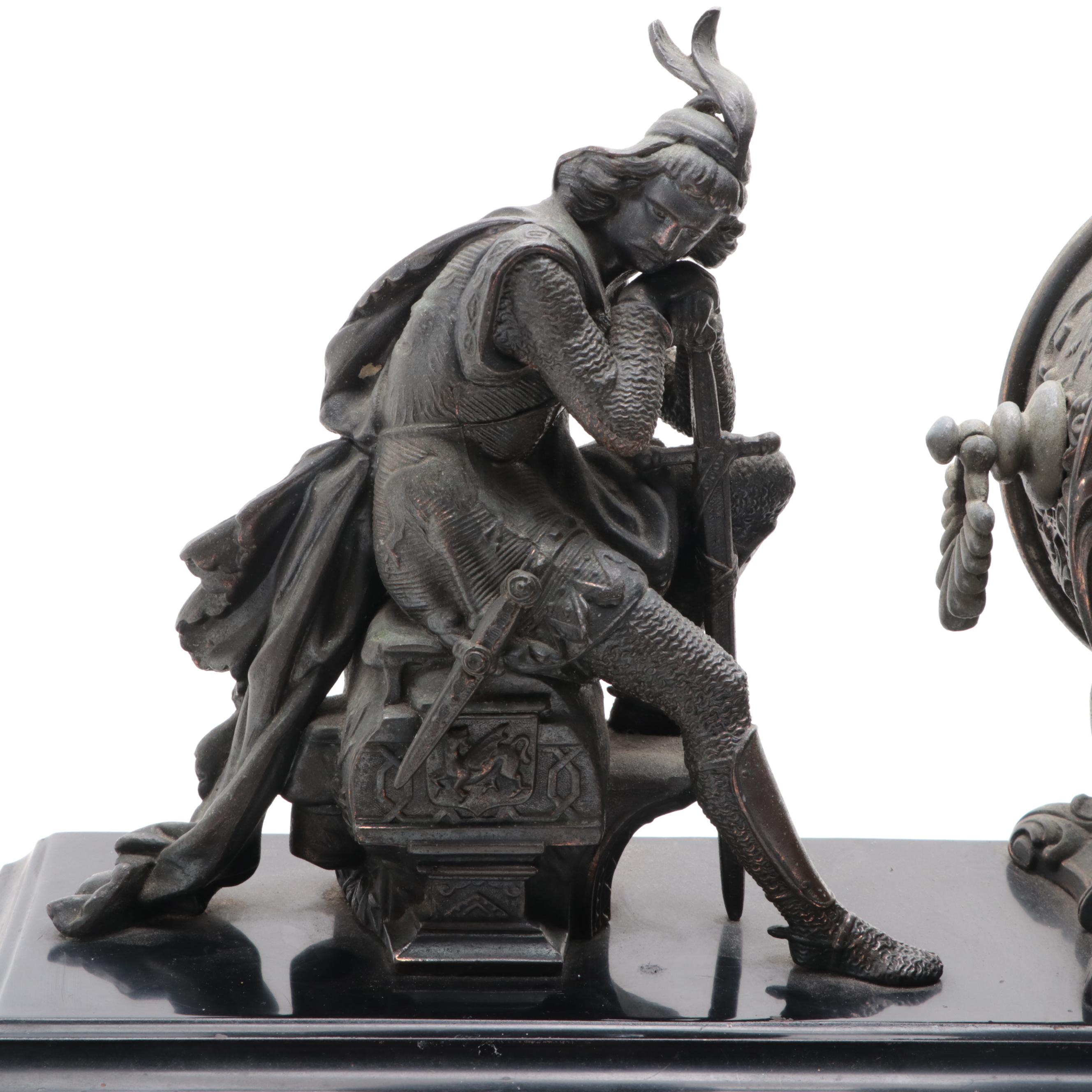 New Haven Clock Co. Ivanhoe Figurial Mantel Clock, Late 19th/ Early 20th C.