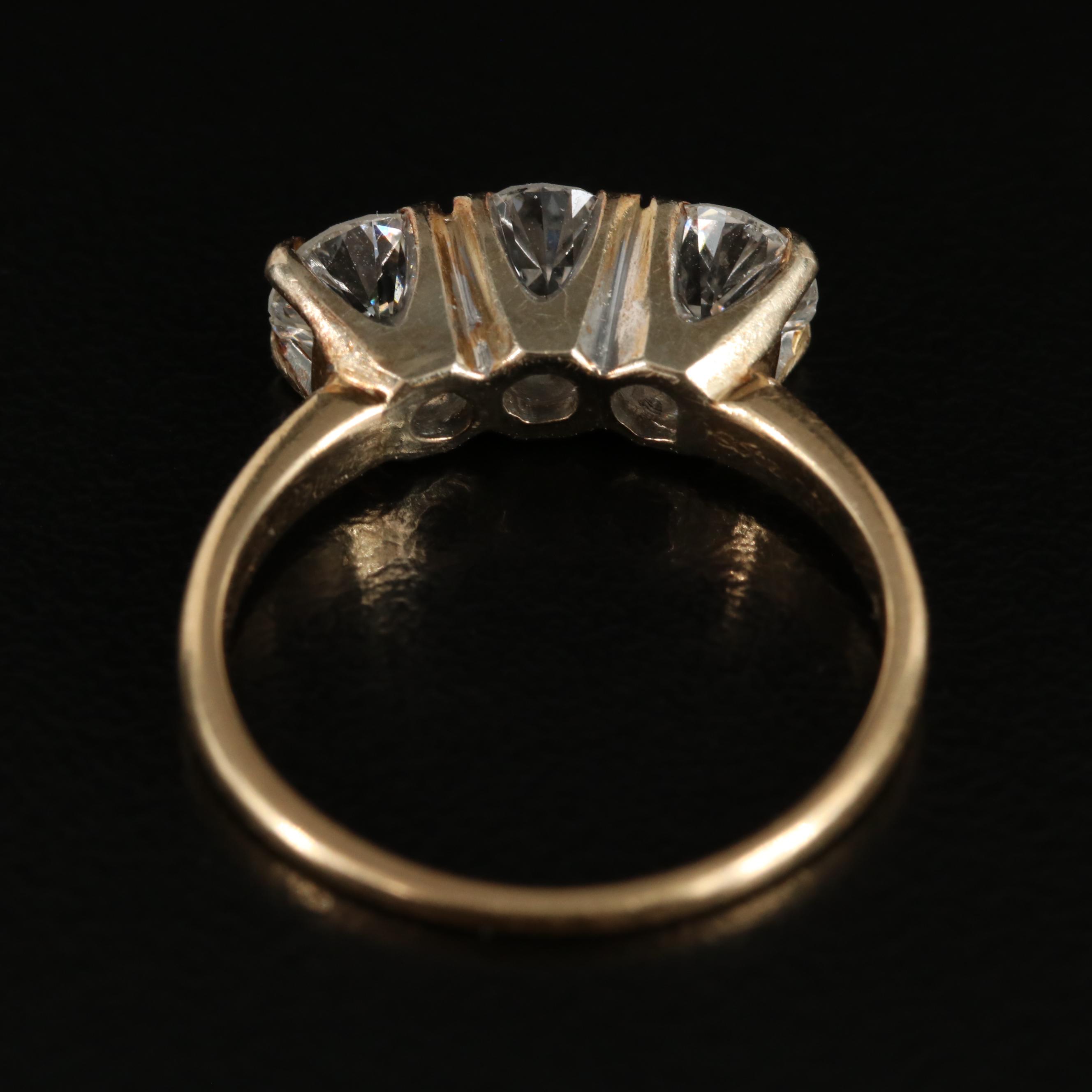 14K Diamond Three Stone Ring