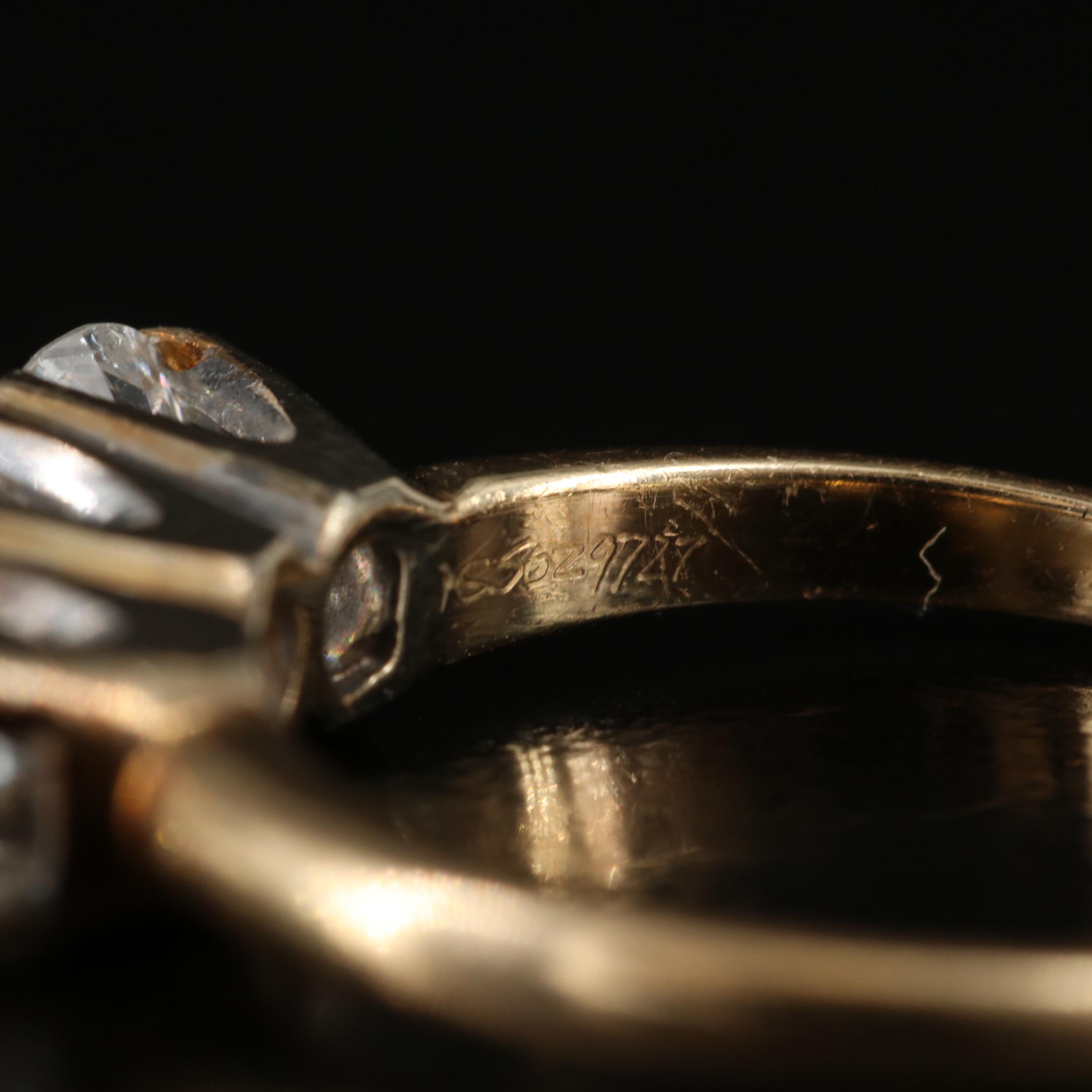 14K Diamond Three Stone Ring