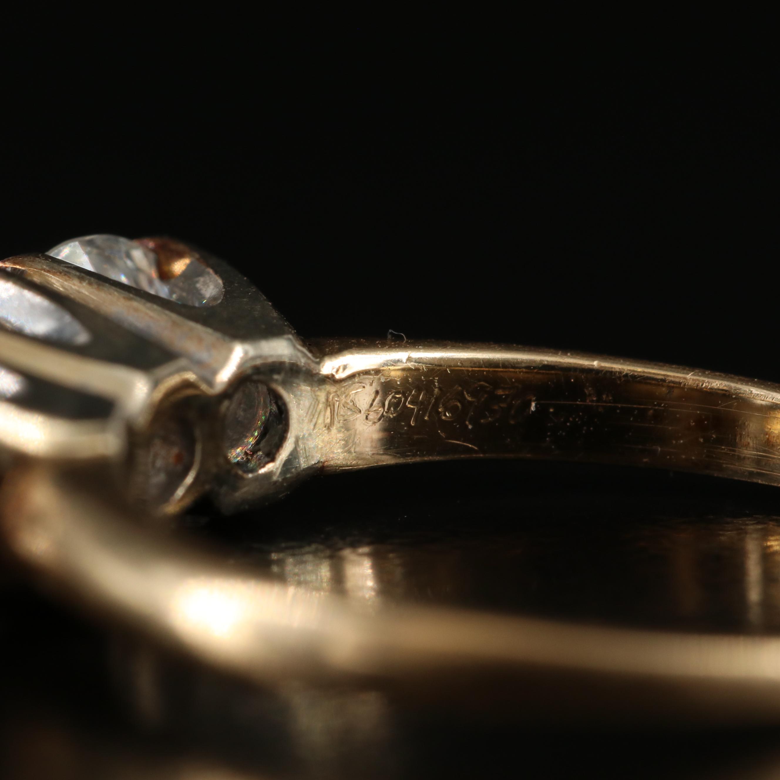 14K Diamond Three Stone Ring