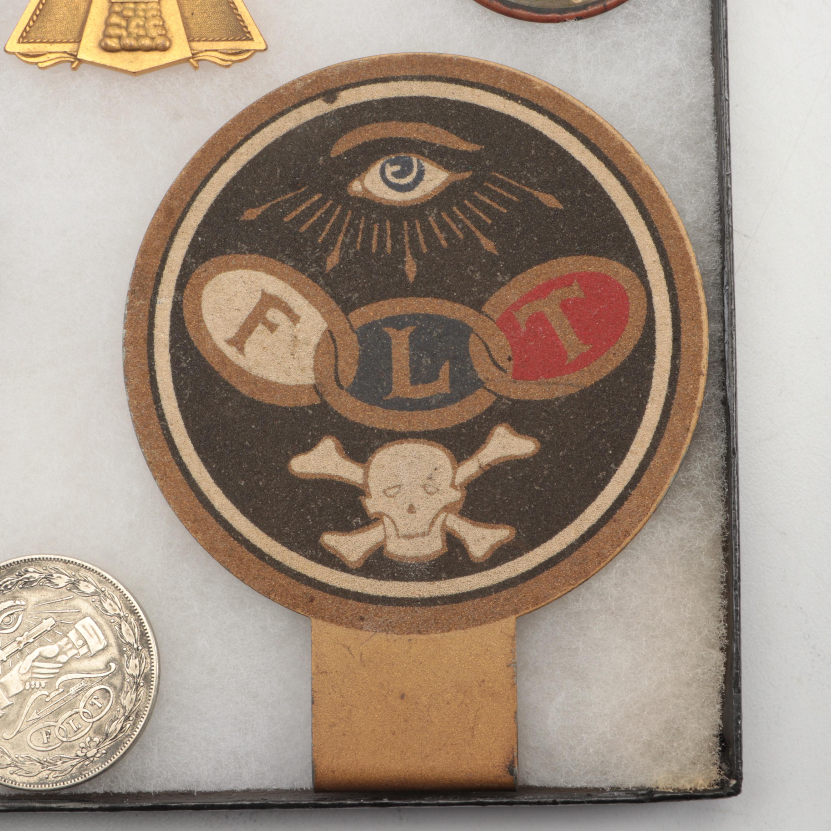 Independent Order of Odd Fellow Pins, Badges, with Sterling Silver Pen and More