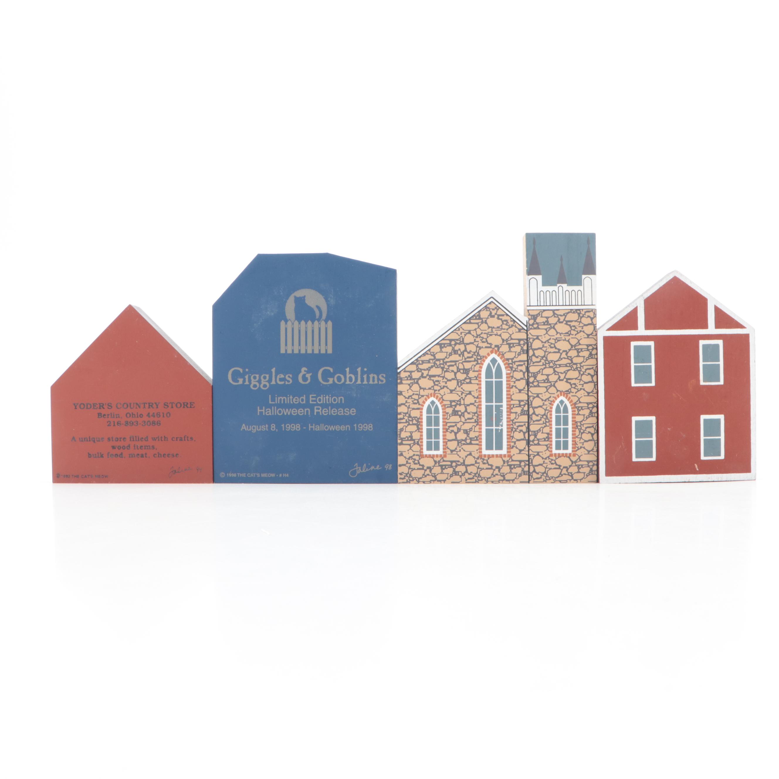The Cat's Meow Wooden Buildings and Standees with Display Rack
