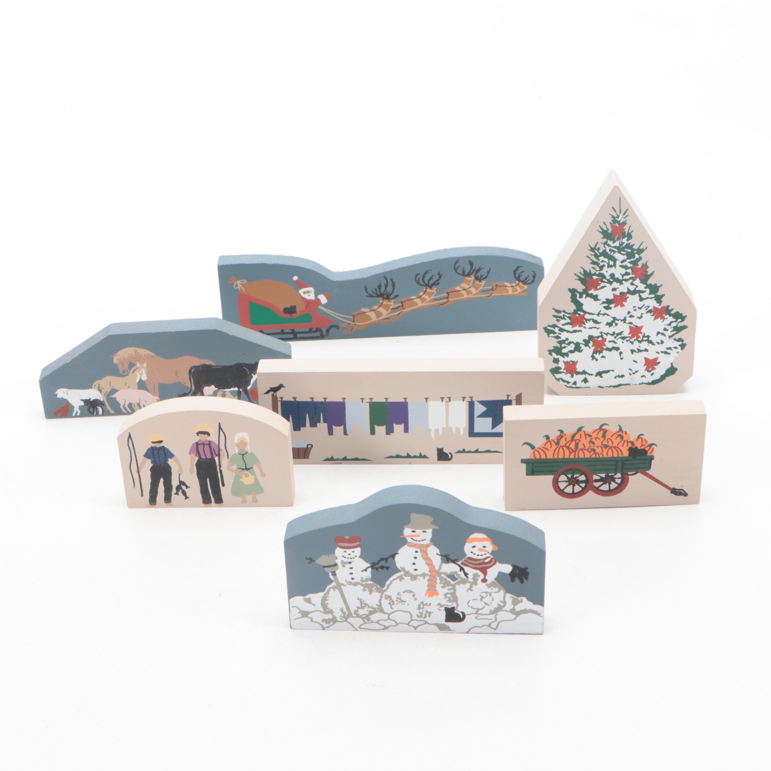 The Cat's Meow Wooden Buildings and Standees with Display Rack