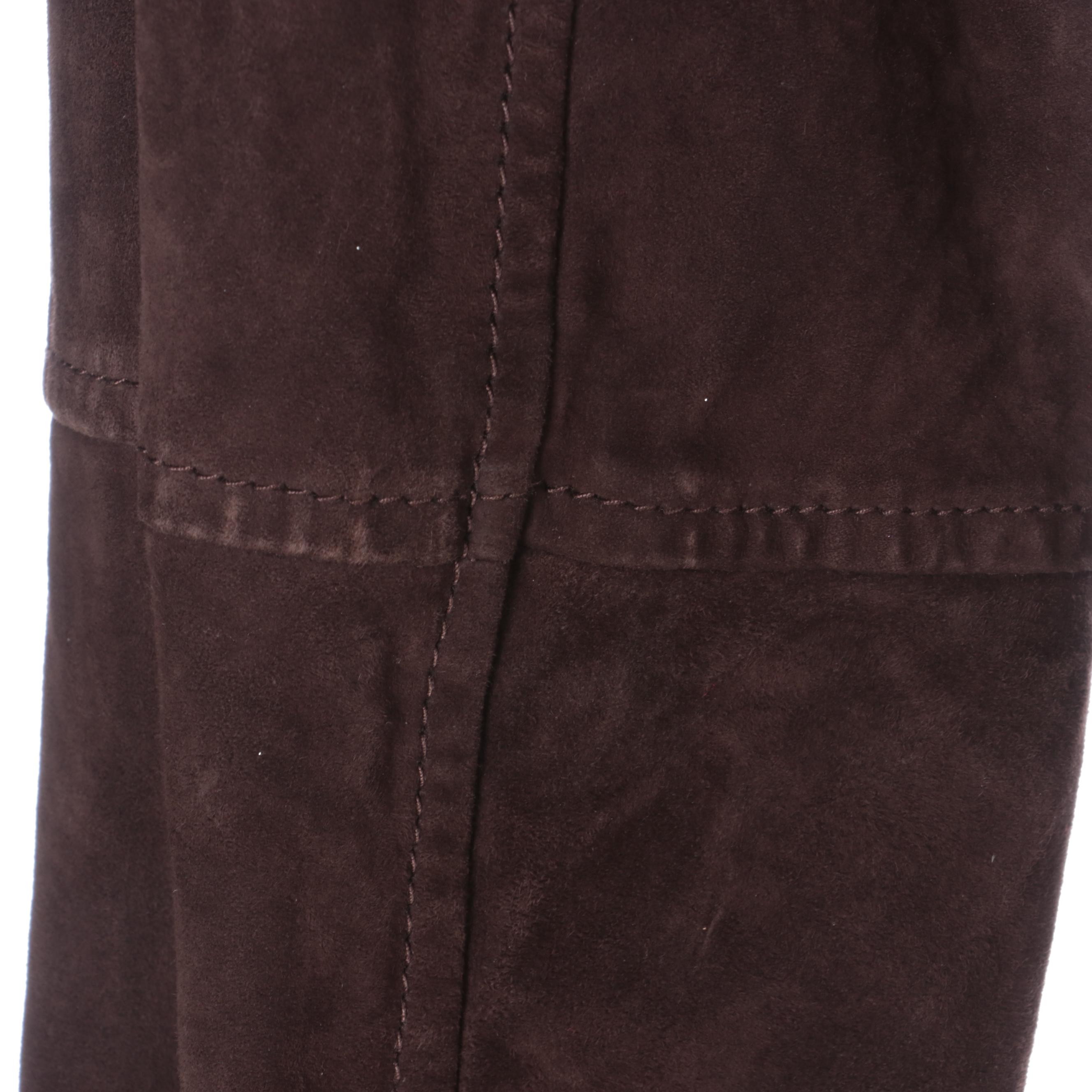 Ecru Suede Jacket and Lambskin Top with Marcella, Equipment Tops and