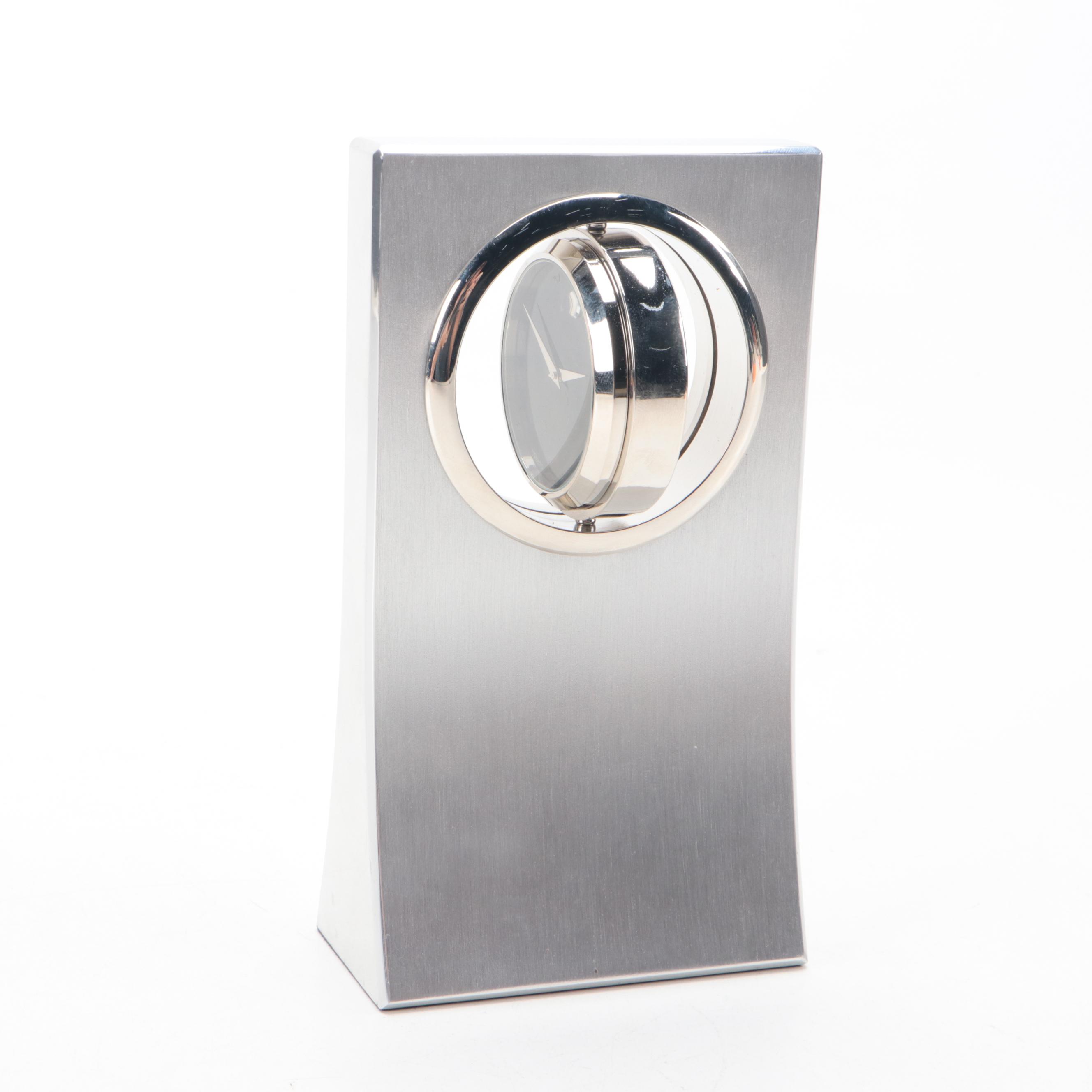 Movado Spinning Museum Dial in Aluminum Stand Desk Clock