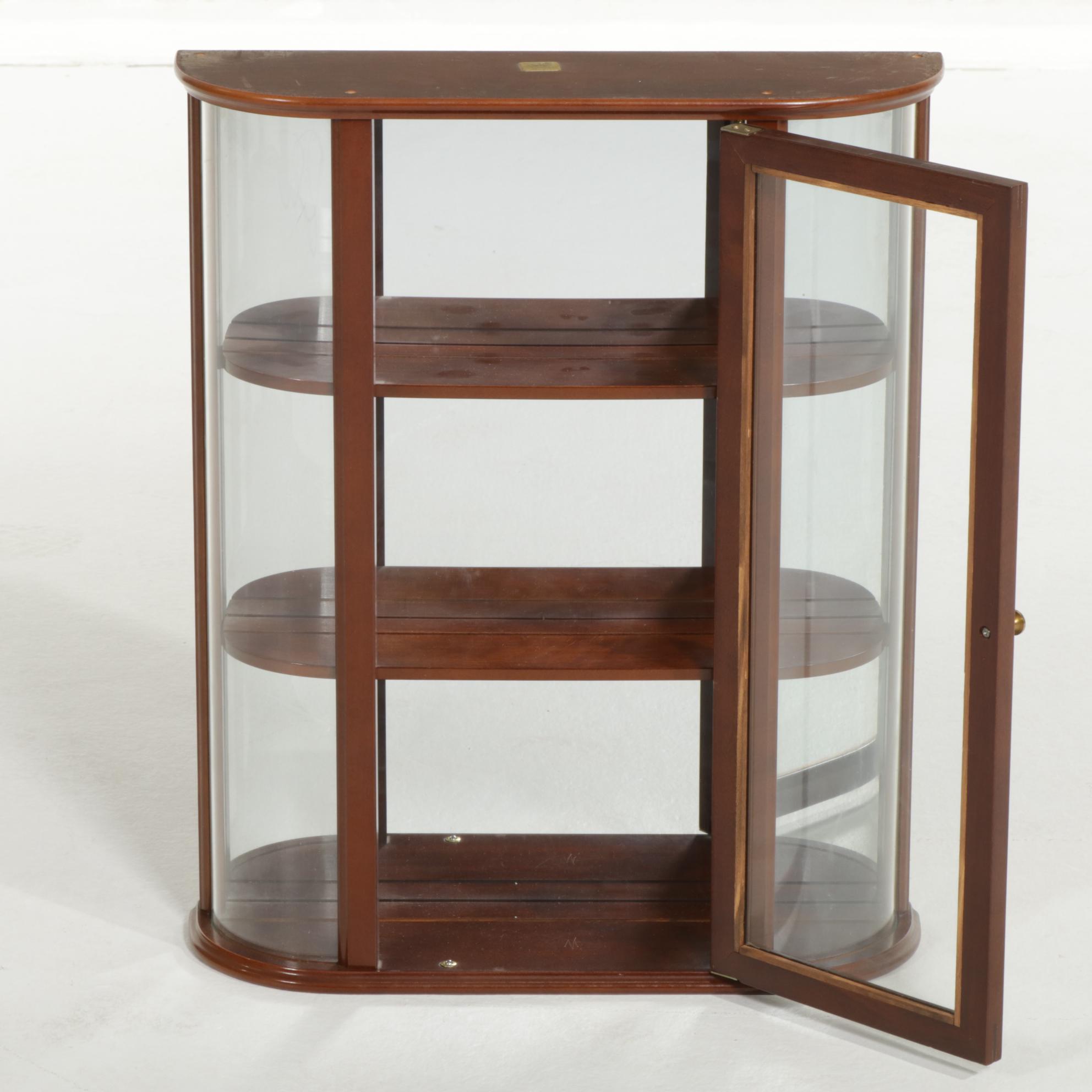 Bombay Company George III Style Mahogany-Stained Wall-Mounted Curio Cabinet