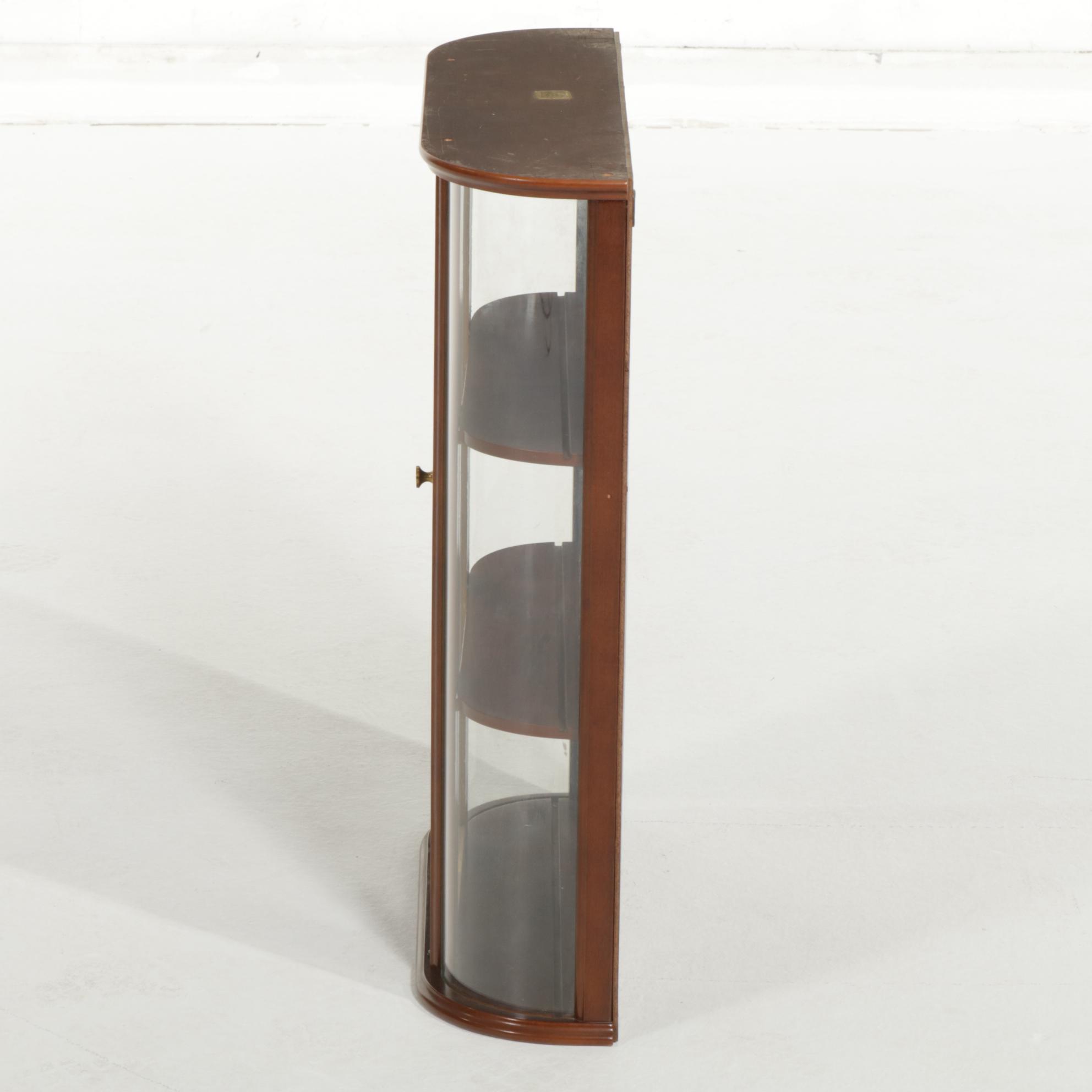 Bombay Company George III Style Mahogany-Stained Wall-Mounted Curio Cabinet