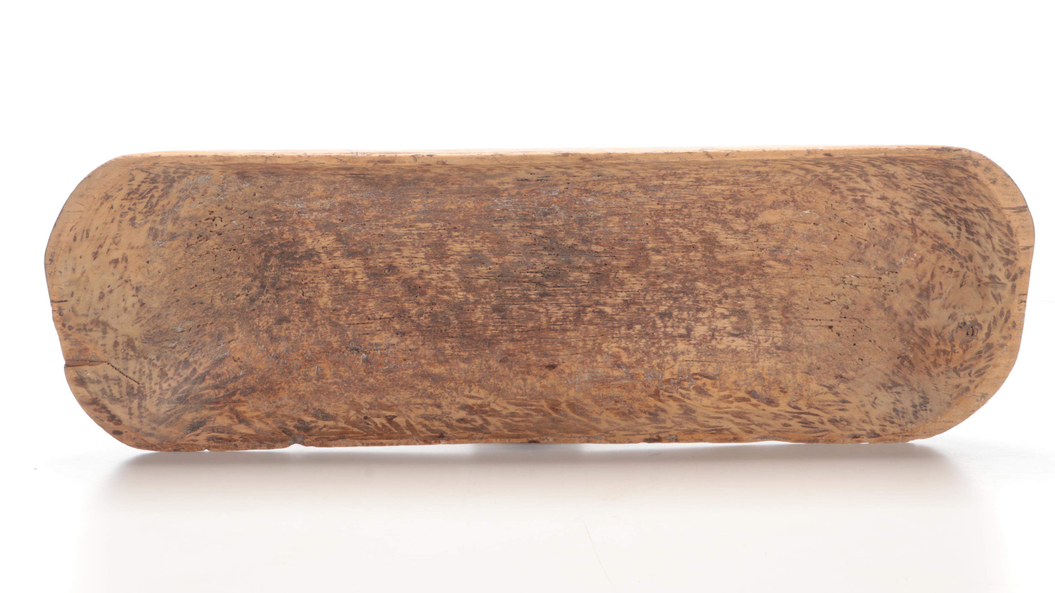 Primitive Trencher Dough Bowl and Other Wooden Kitchen Tools