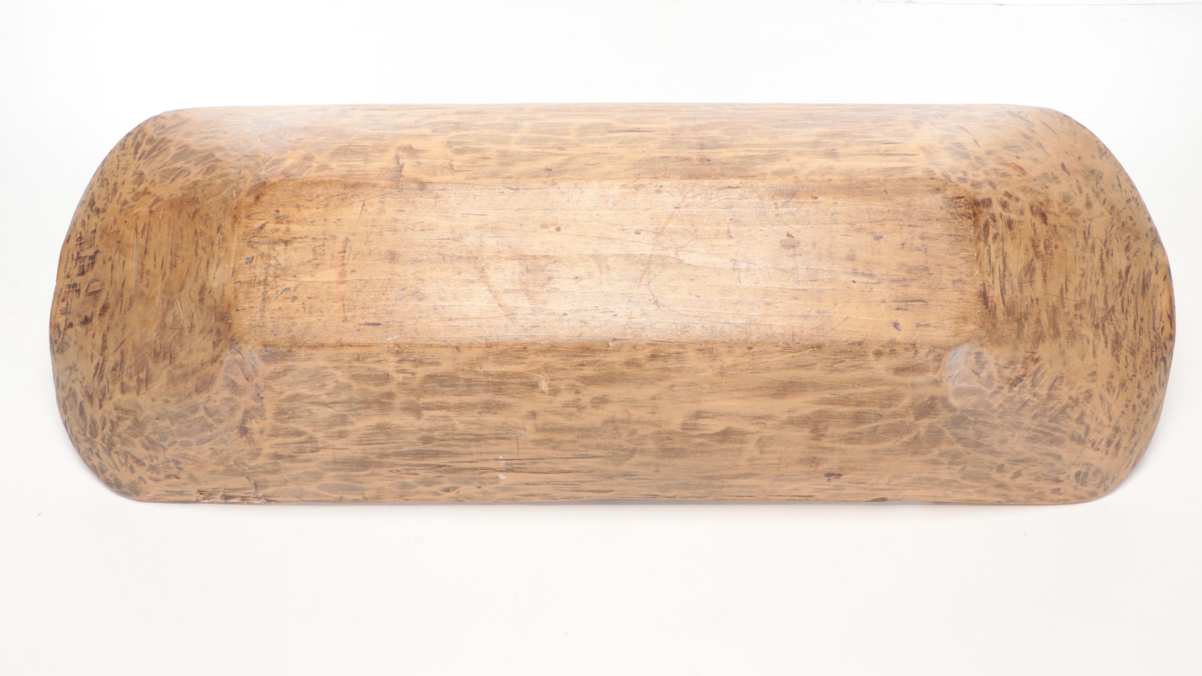 Primitive Trencher Dough Bowl and Other Wooden Kitchen Tools