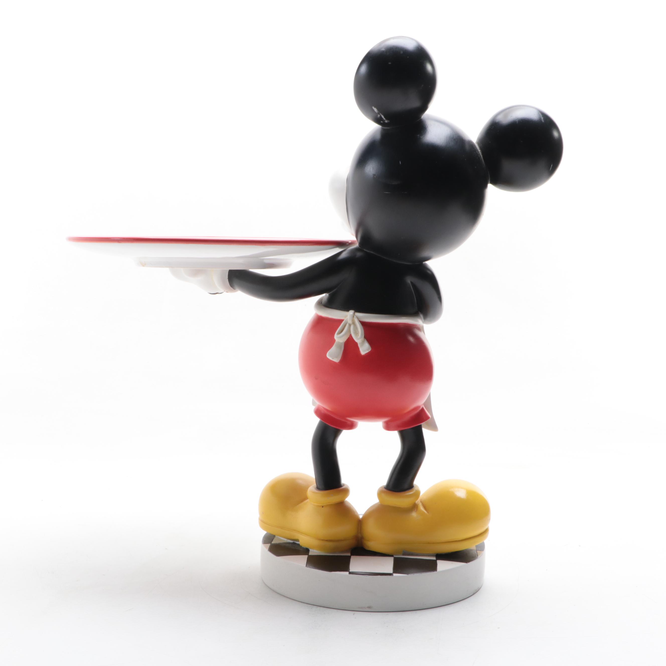 Mickey Mouse Server Holding Plate Figure, Late 20th Century
