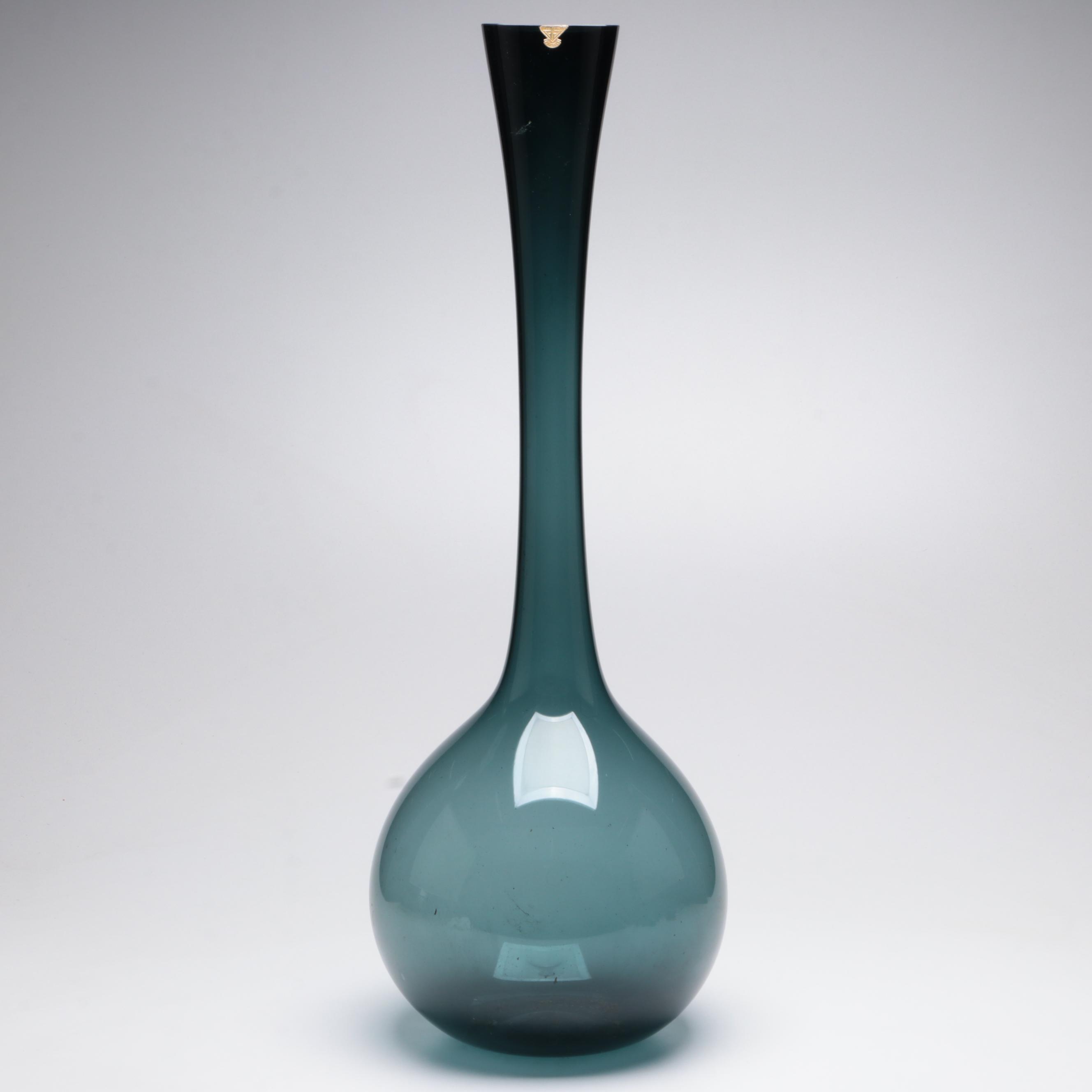 Arthur Percy for Gullaskruf Swedish Glass Vase, Mid-20th Century
