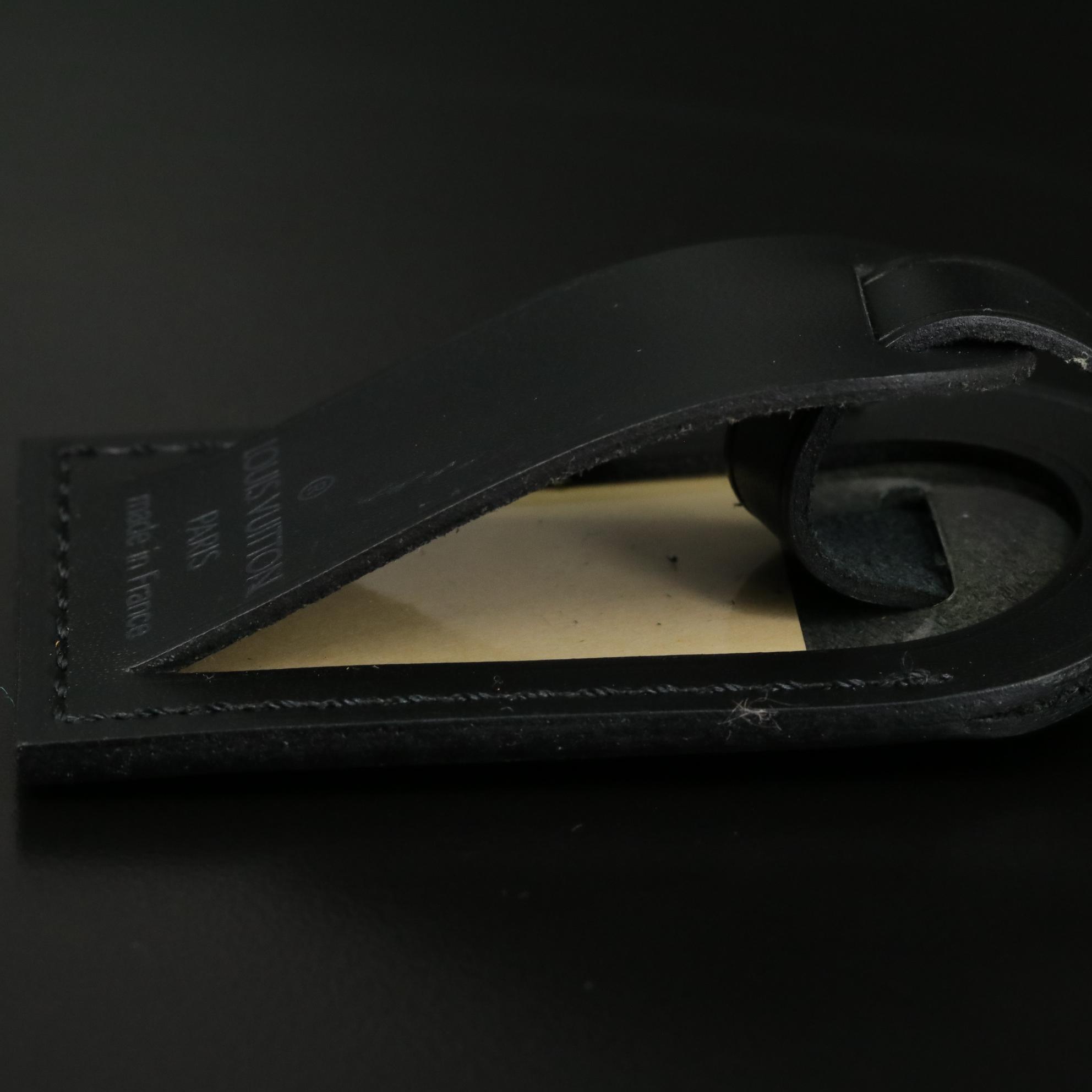 Louis Vuitton Luggage Tag in Black Leather