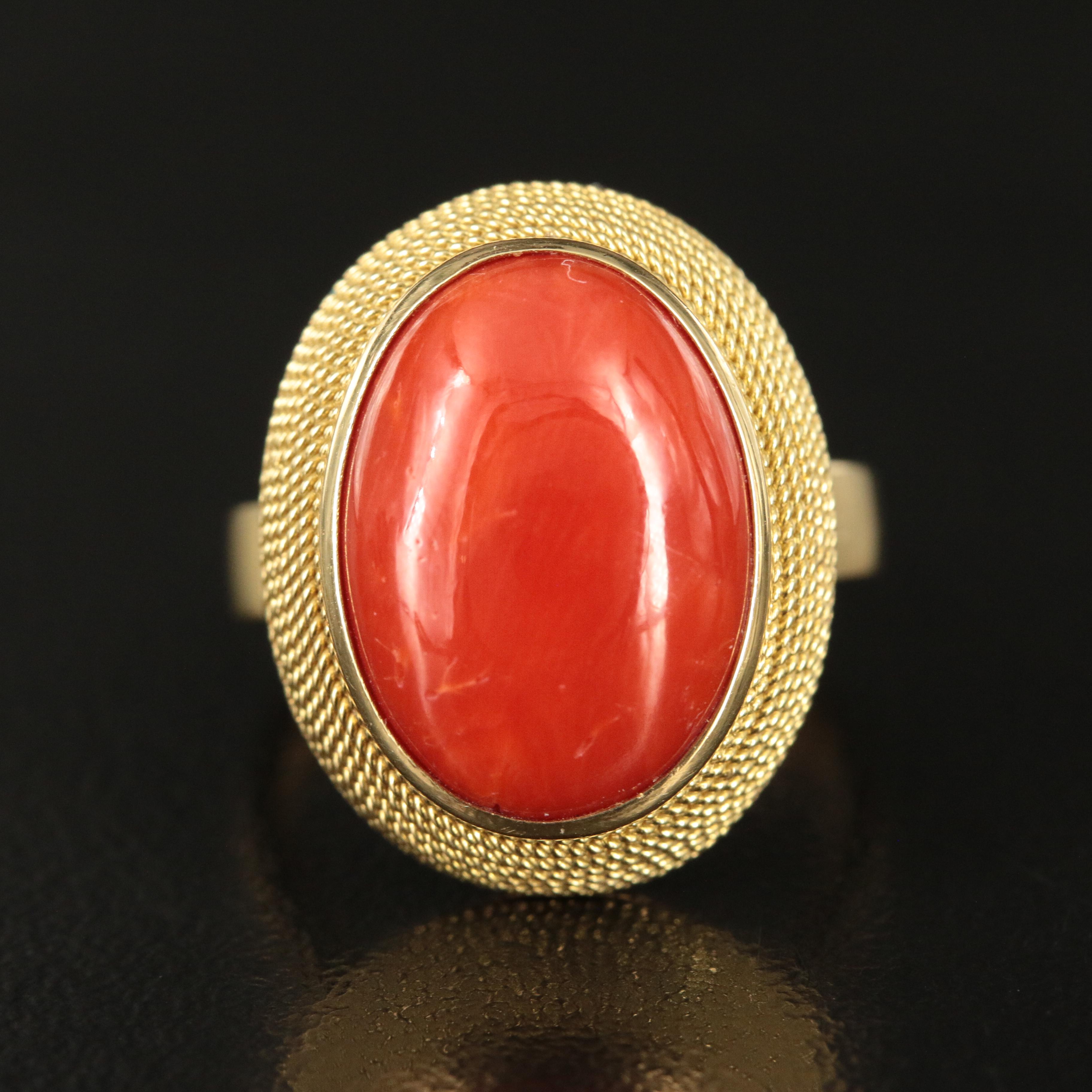 Italian 18K Coral Ring