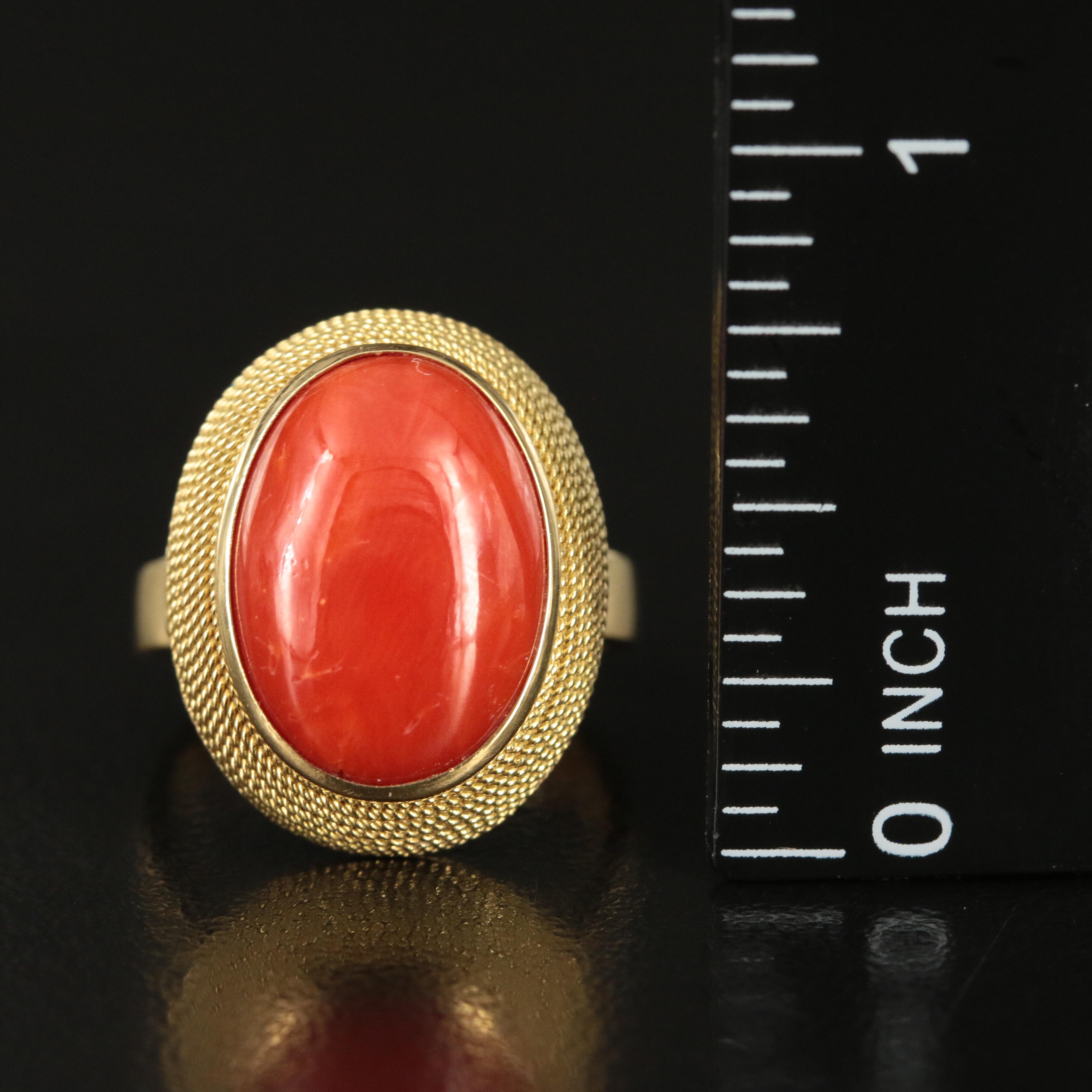 Italian 18K Coral Ring