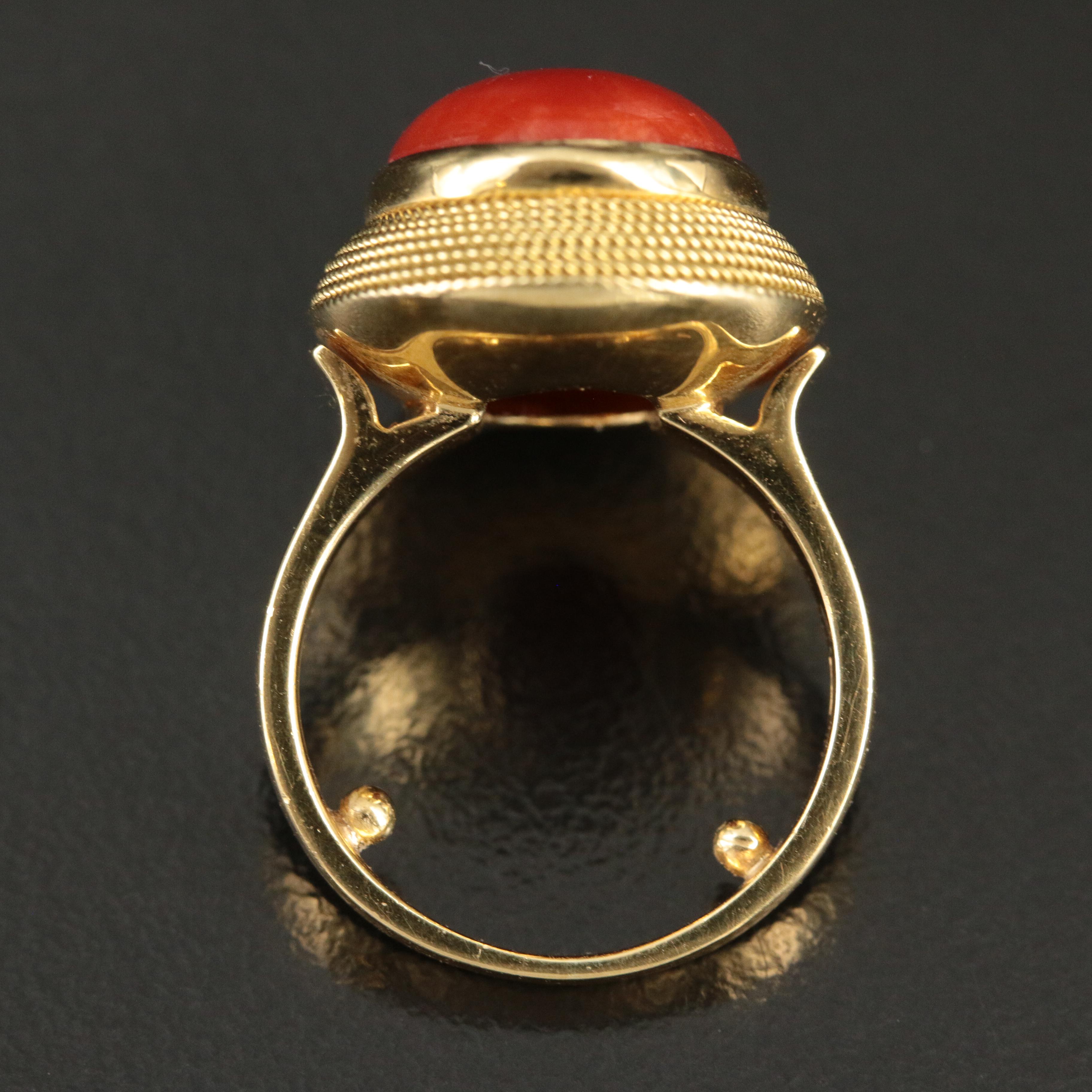 Italian 18K Coral Ring