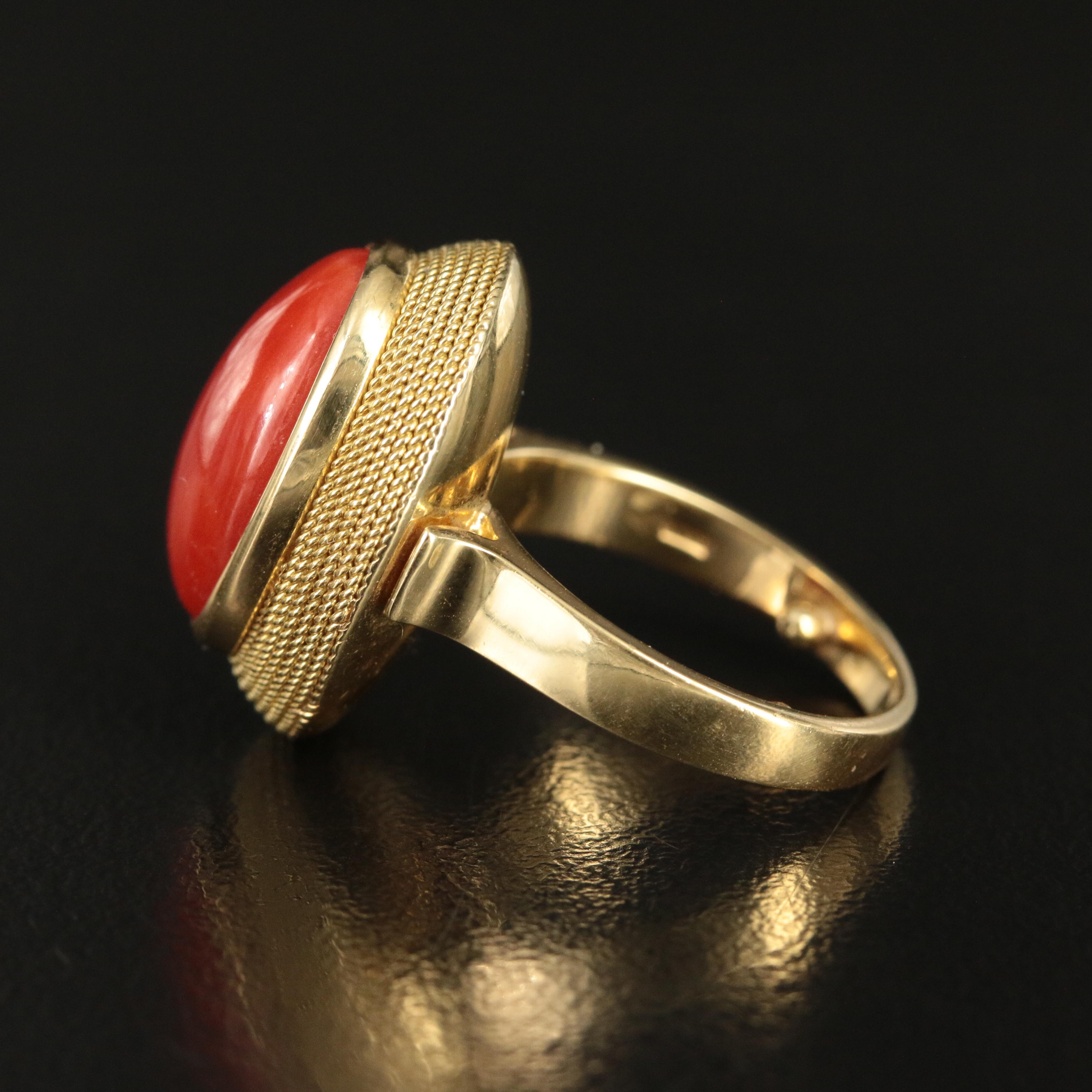 Italian 18K Coral Ring