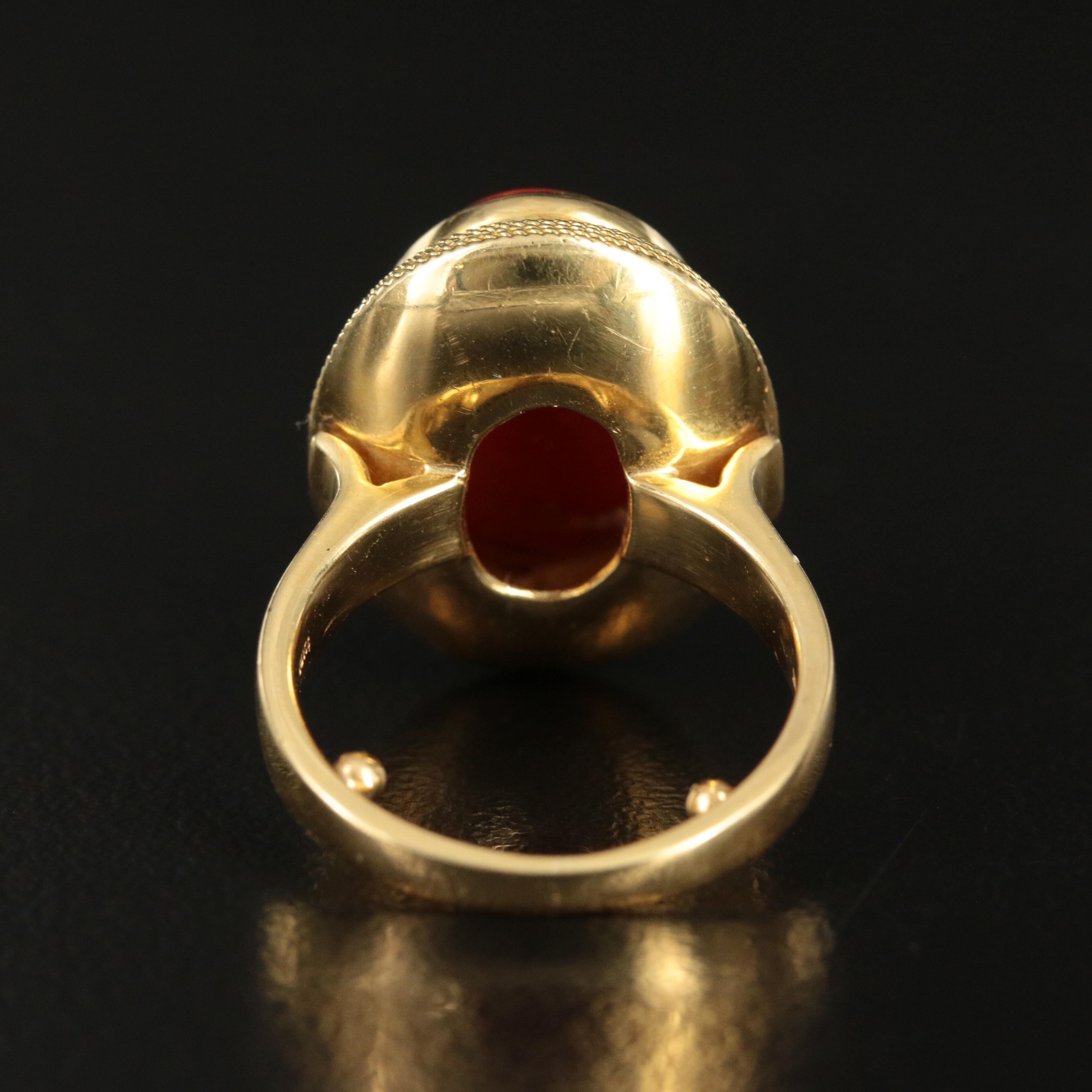 Italian 18K Coral Ring
