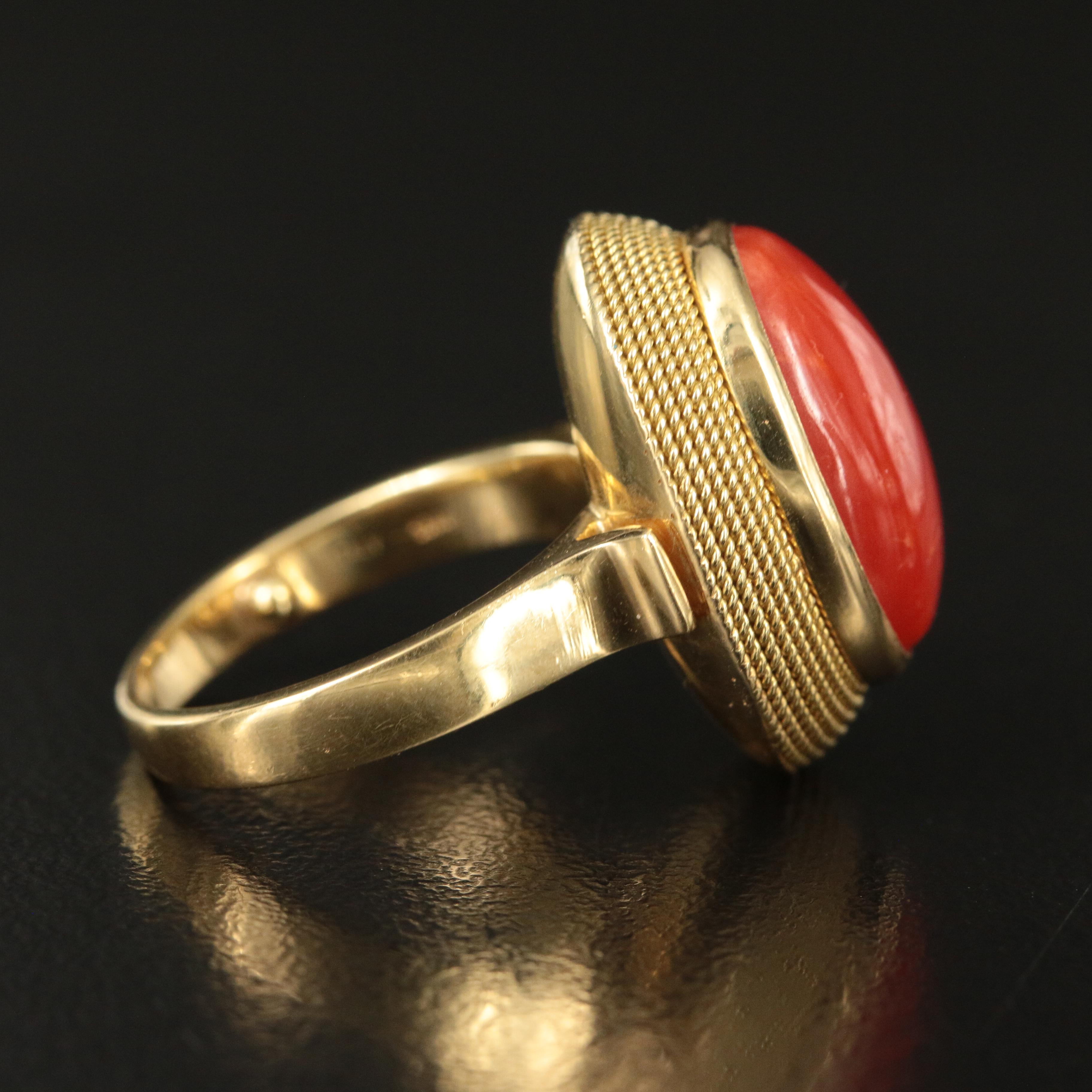 Italian 18K Coral Ring