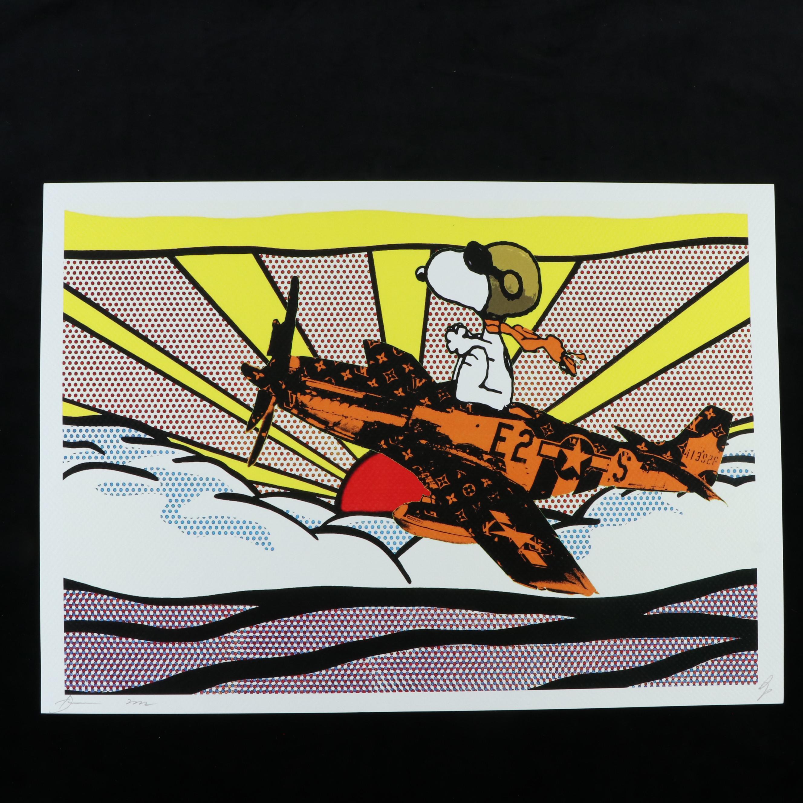 Death NYC Pop Art Graphic Print of Snoopy x Roy Lichtenstein