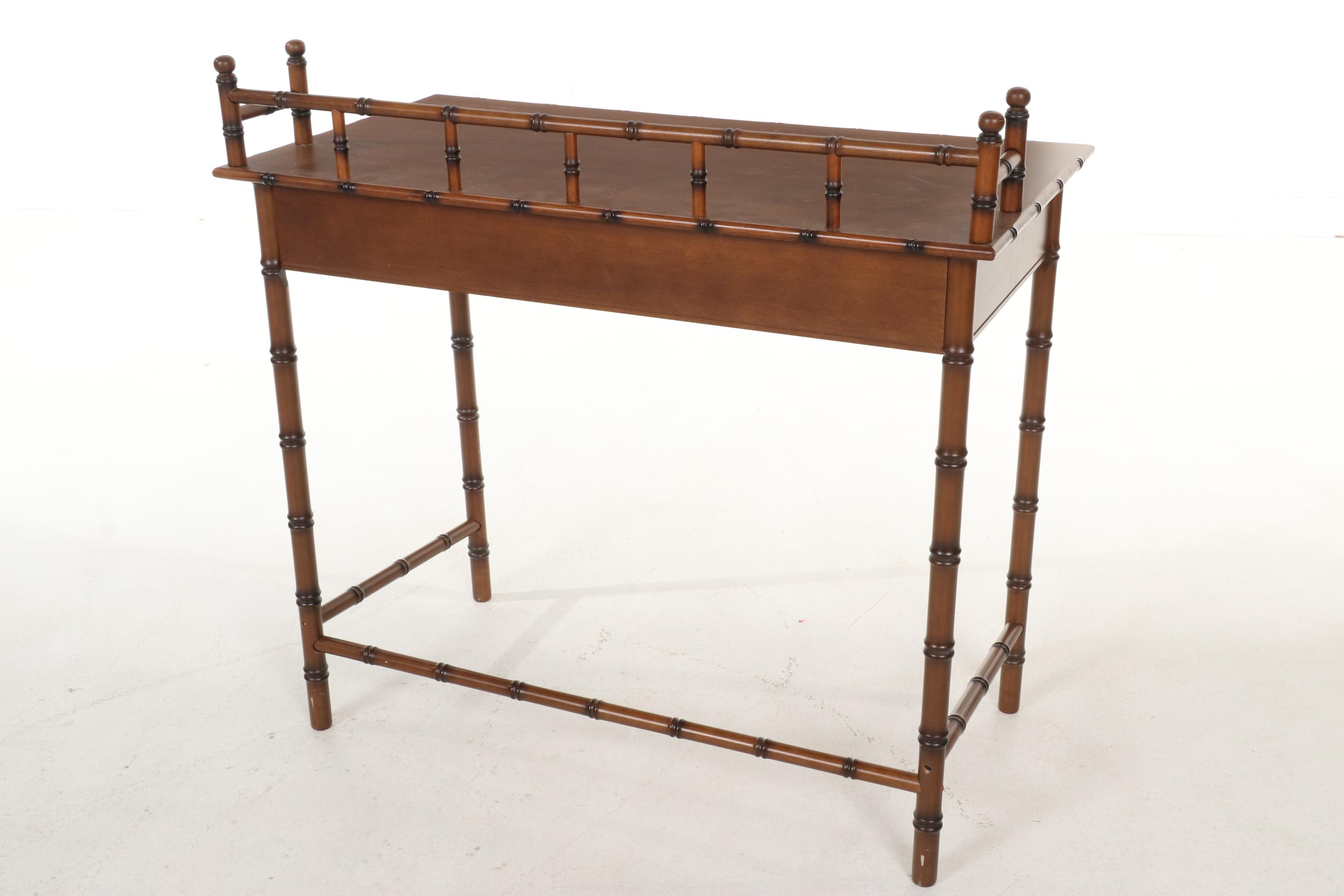 Regency Style Faux Bamboo Writing Desk with MacKenzie-Childs Knobs