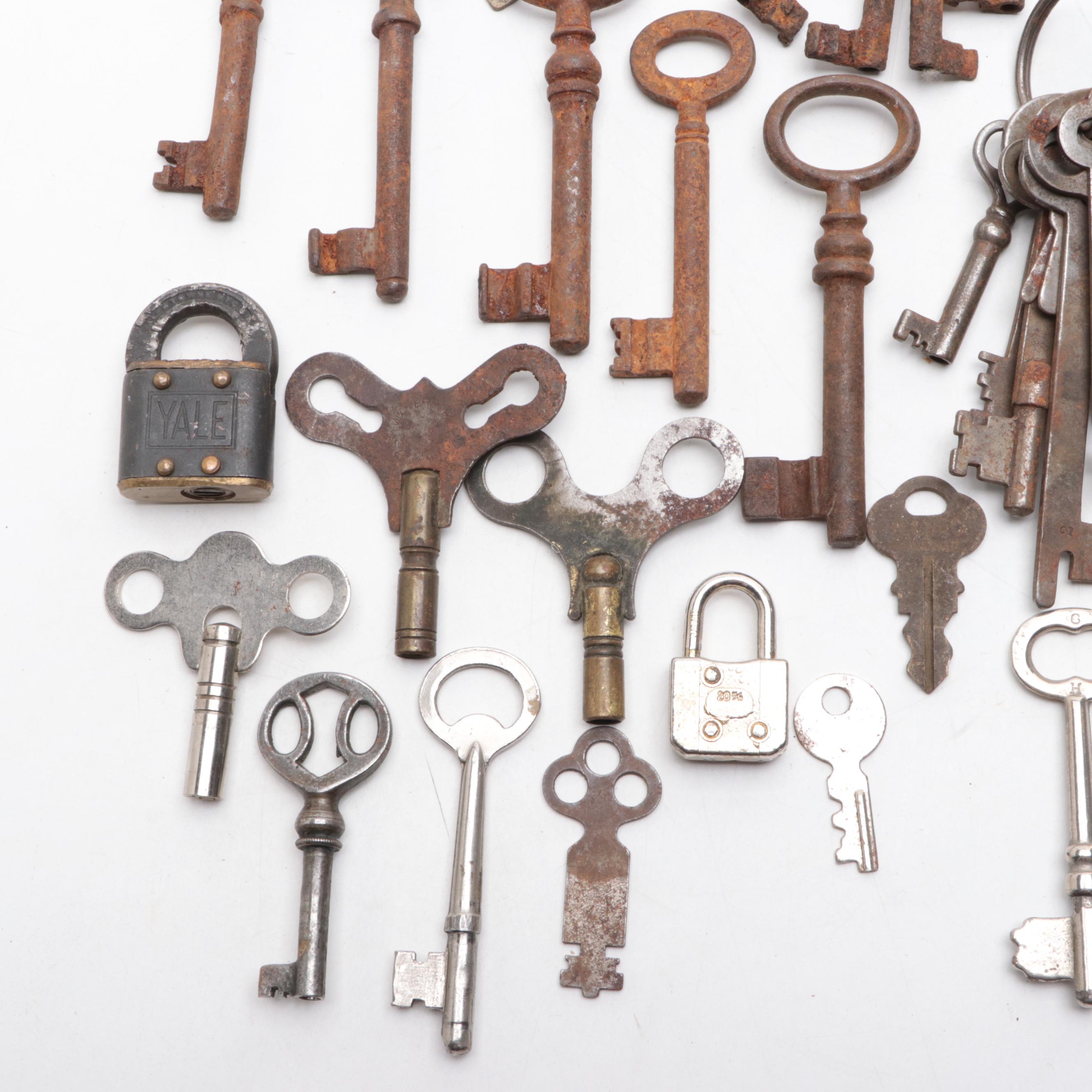 Skeleton Keys, Clock Keys, Padlocks and More