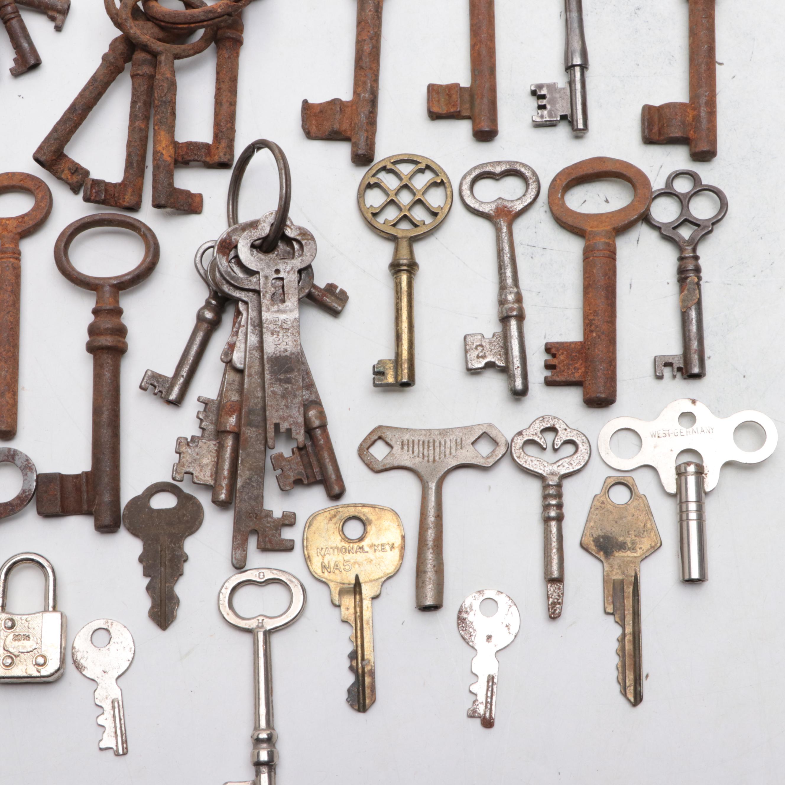 Skeleton Keys, Clock Keys, Padlocks and More