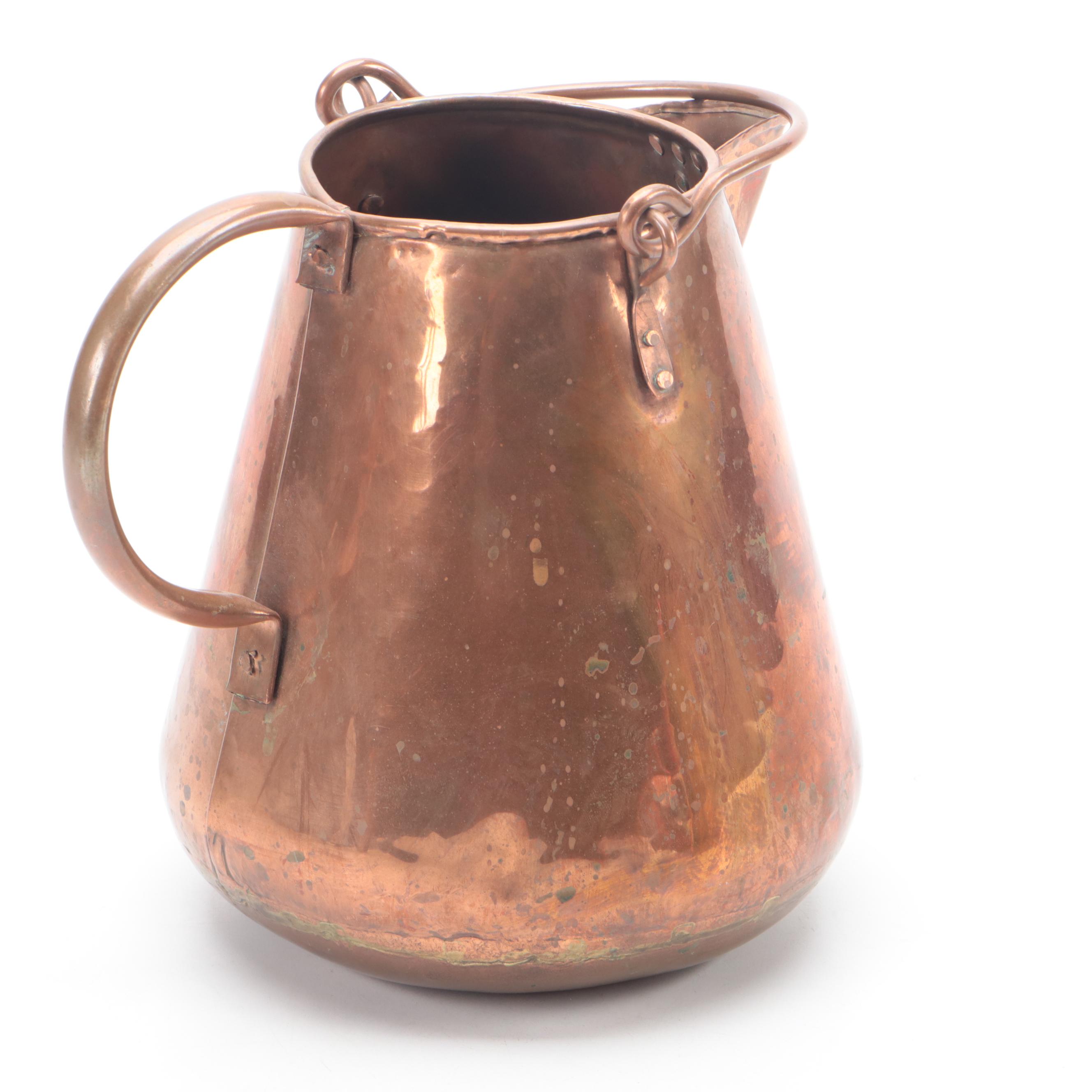 Copper Measuring Ladles with Kettle and Other Decor