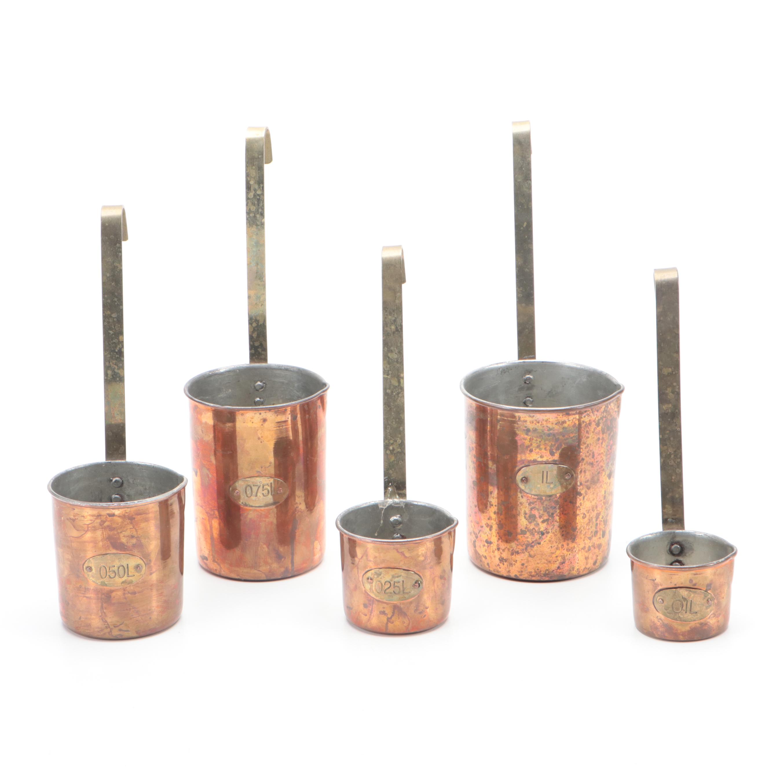 Copper Measuring Ladles with Kettle and Other Decor