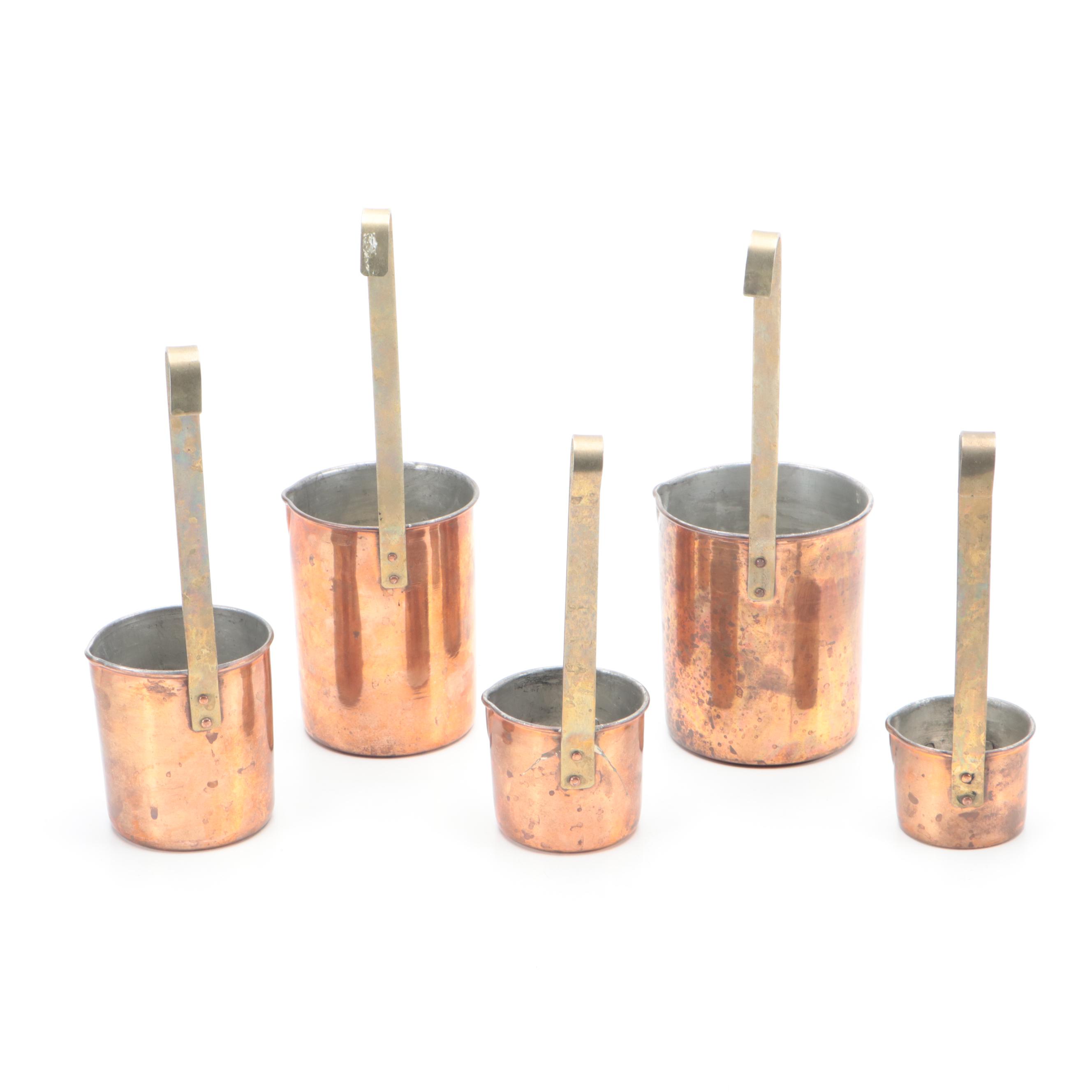 Copper Measuring Ladles with Kettle and Other Decor