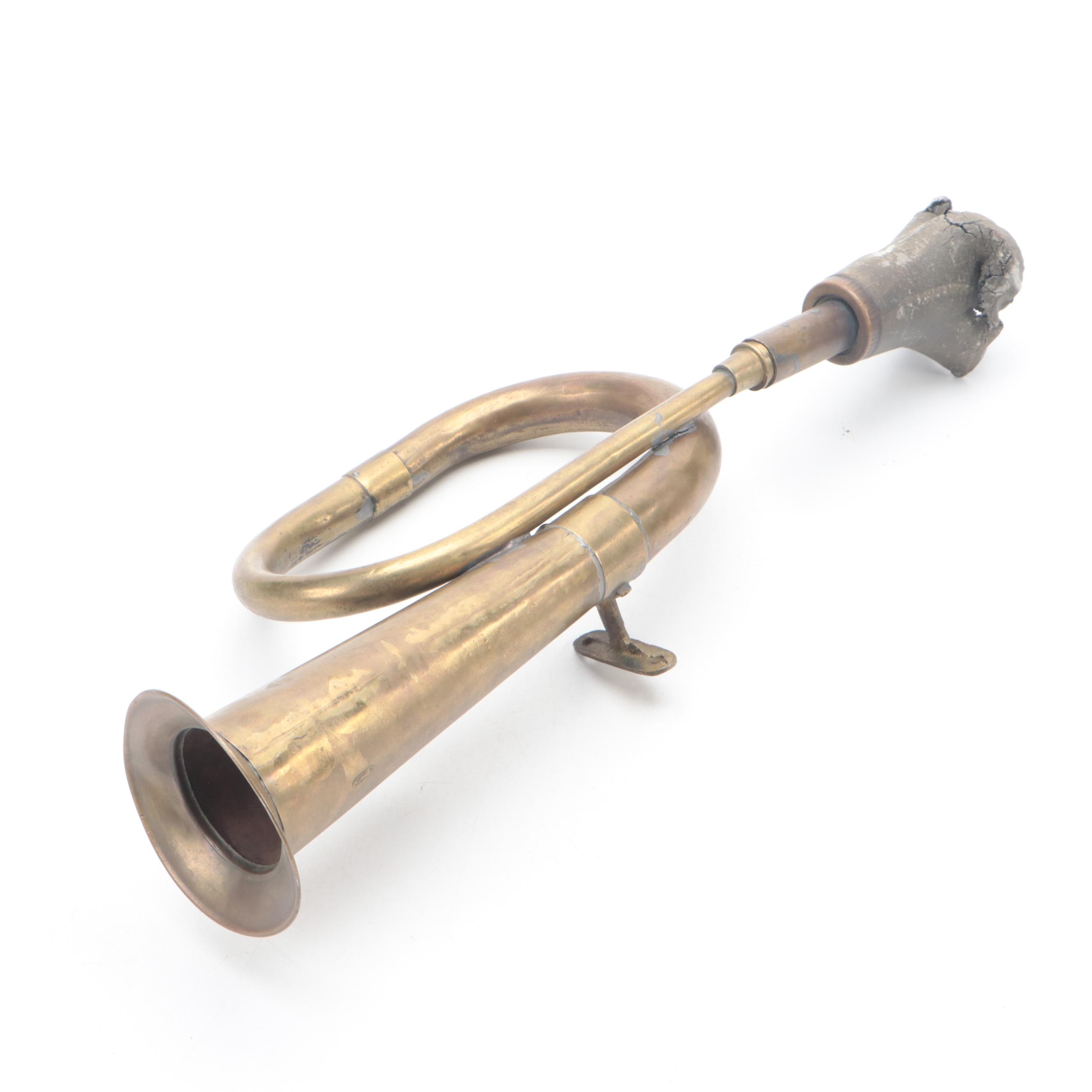 Lion Brand Copper and More Brass Squeeze Bulb Car Horns, Early/ Mid-20th C