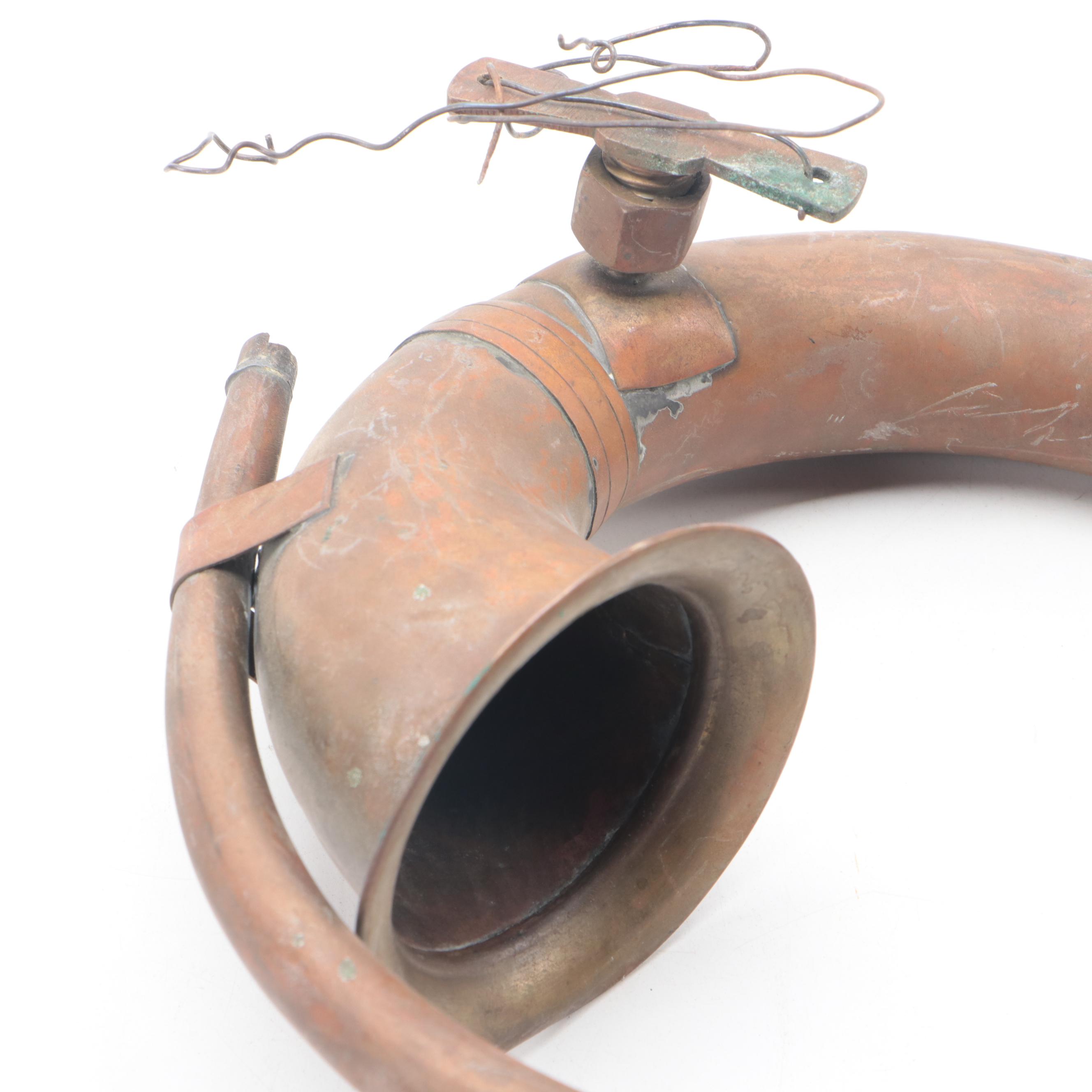 Lion Brand Copper and More Brass Squeeze Bulb Car Horns, Early/ Mid-20th C