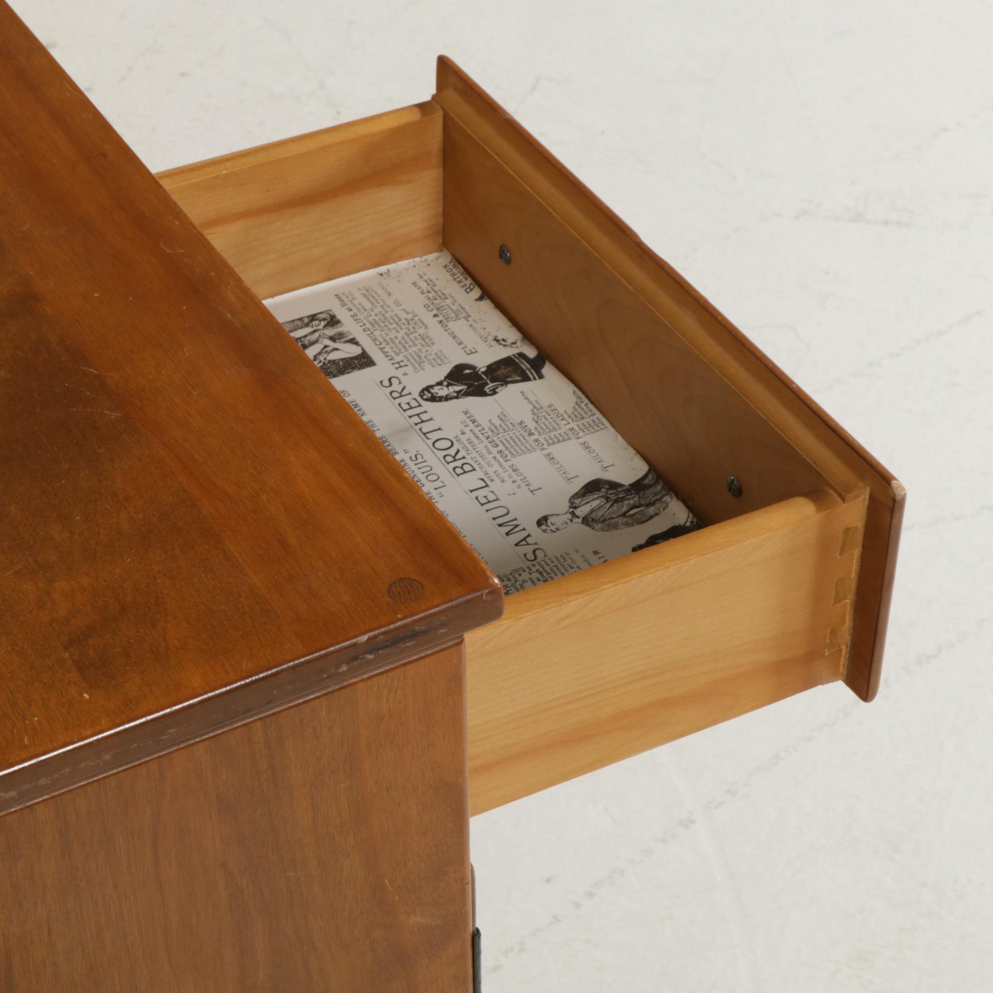 Ethan Allen Corner Desk, Hutch and Three Chests, Late 20th Century