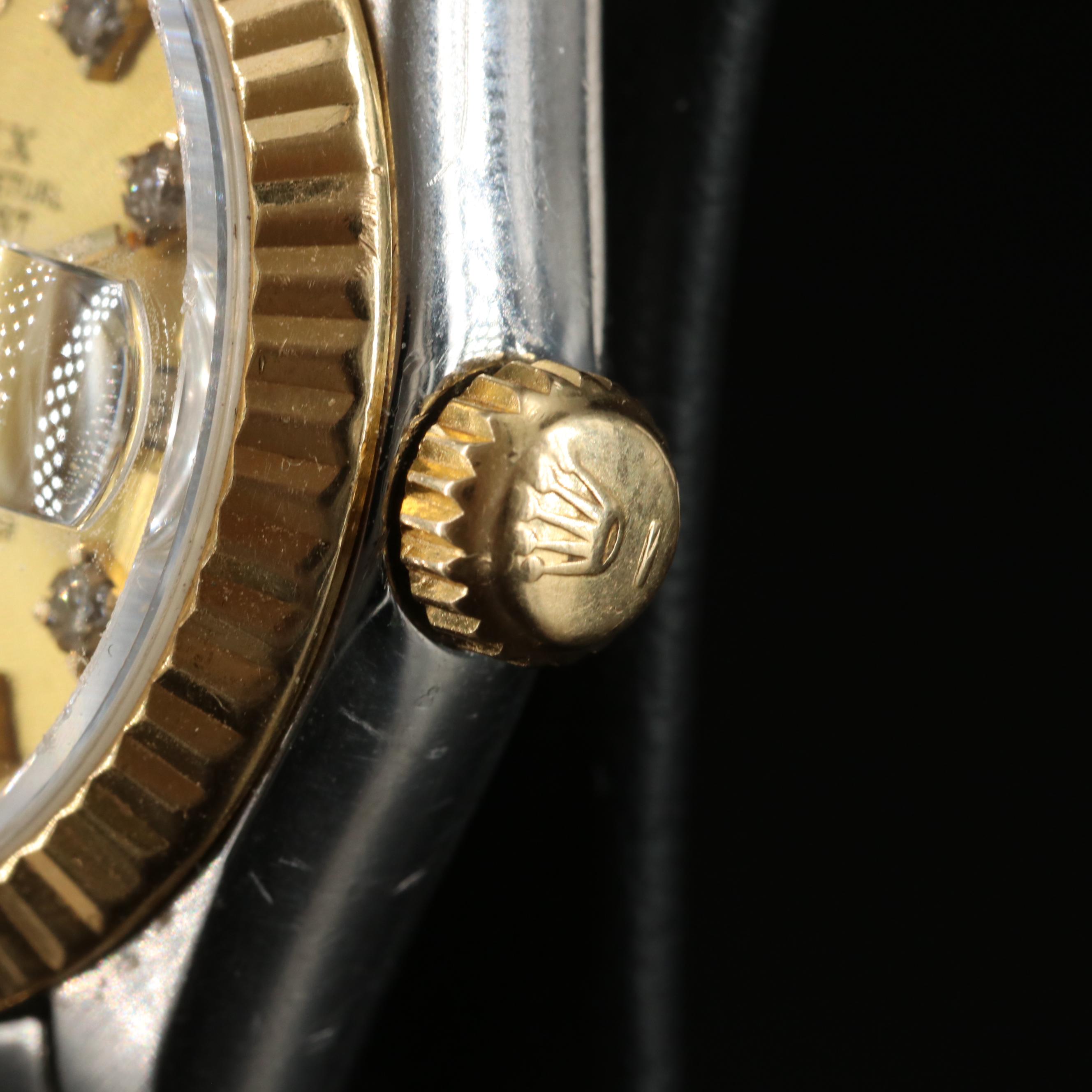 1985 Rolex Custom Diamond Dial, Two-Tone Datejust Watch