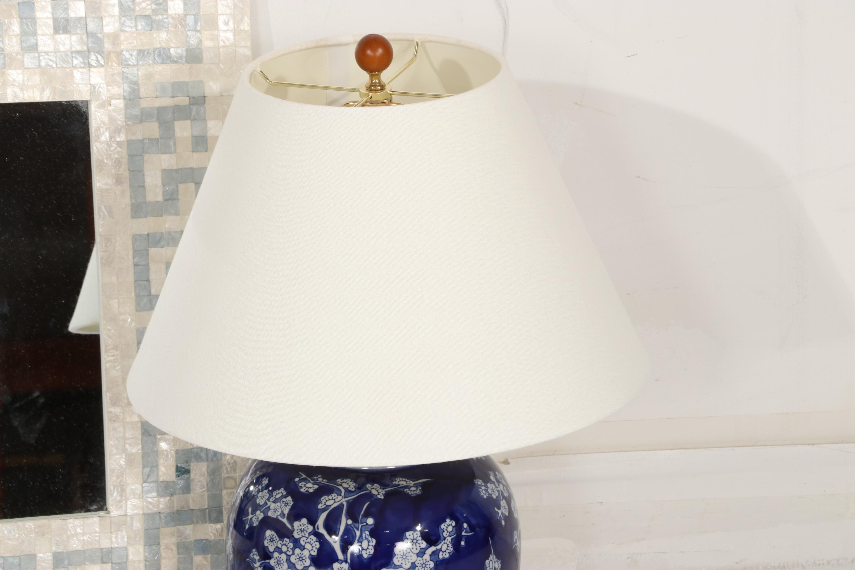 LAUREN Ralph Lauren Melon Jar Table Lamps with Greek Key Mosaic Shell Mirror