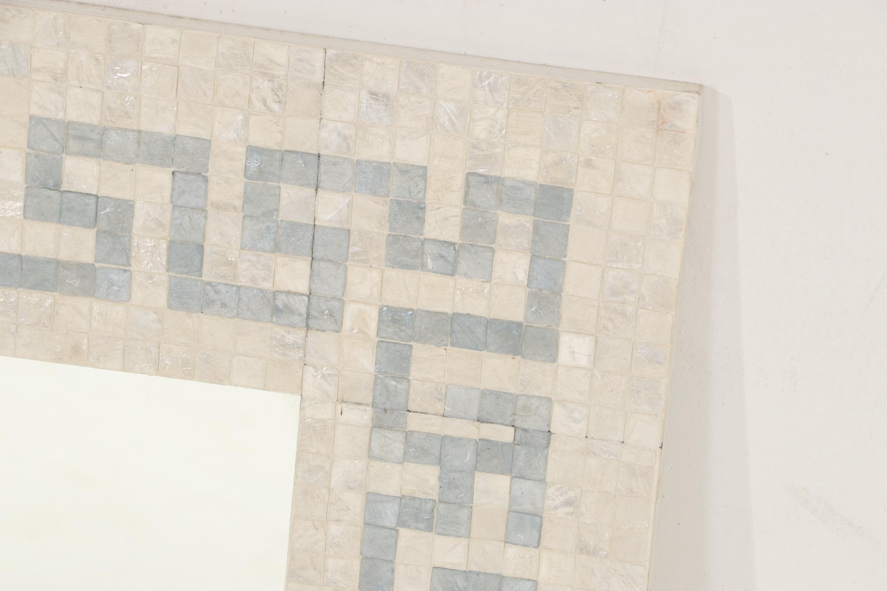 LAUREN Ralph Lauren Melon Jar Table Lamps with Greek Key Mosaic Shell Mirror