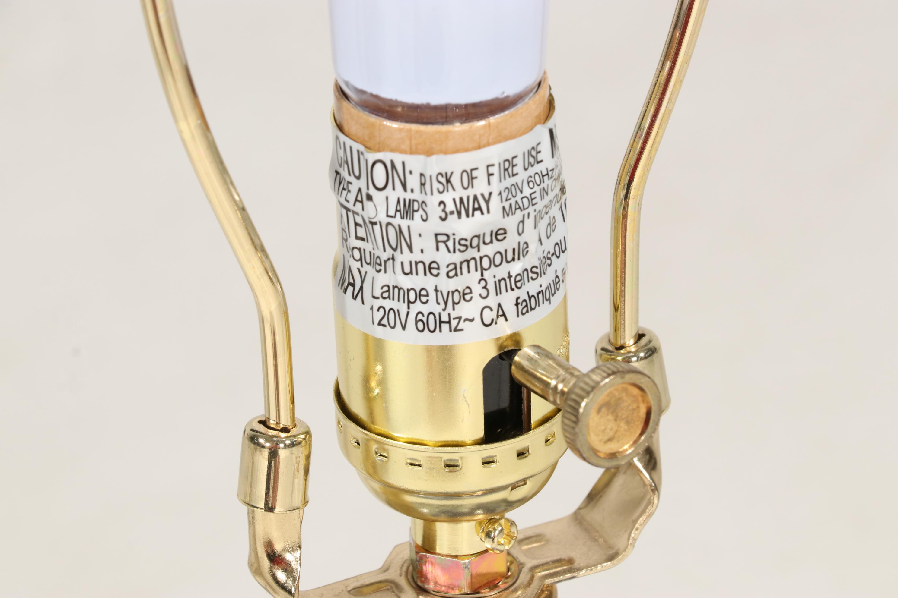 LAUREN Ralph Lauren Melon Jar Table Lamps with Greek Key Mosaic Shell Mirror