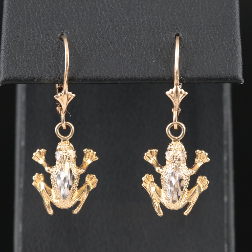 14K Frog Earrings