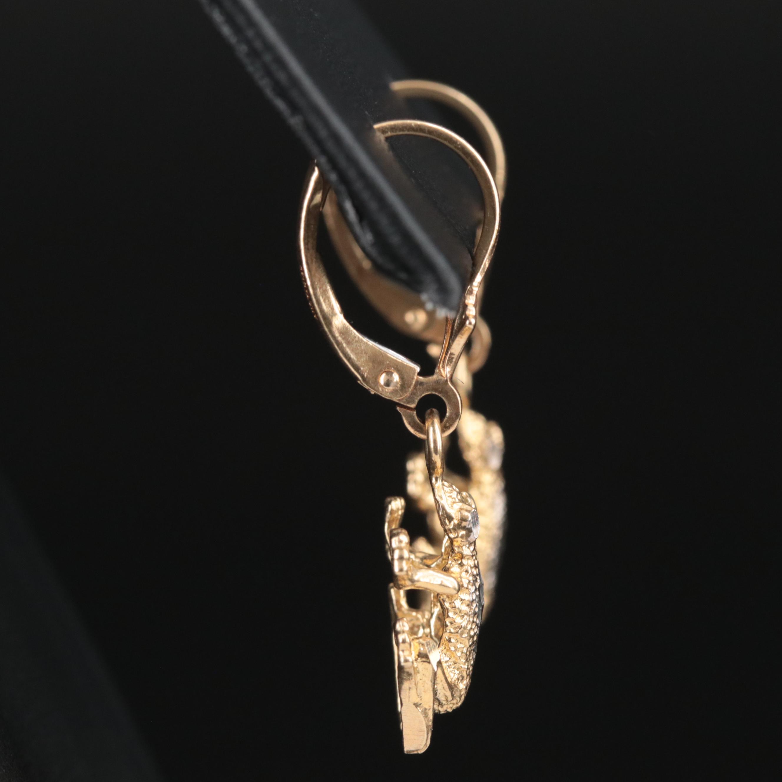14K Frog Earrings