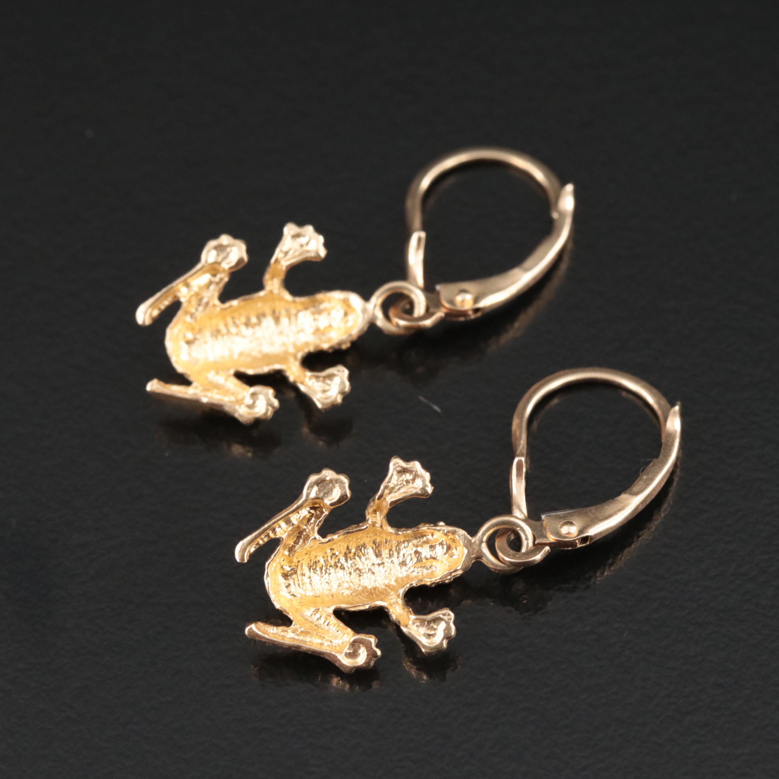 14K Frog Earrings